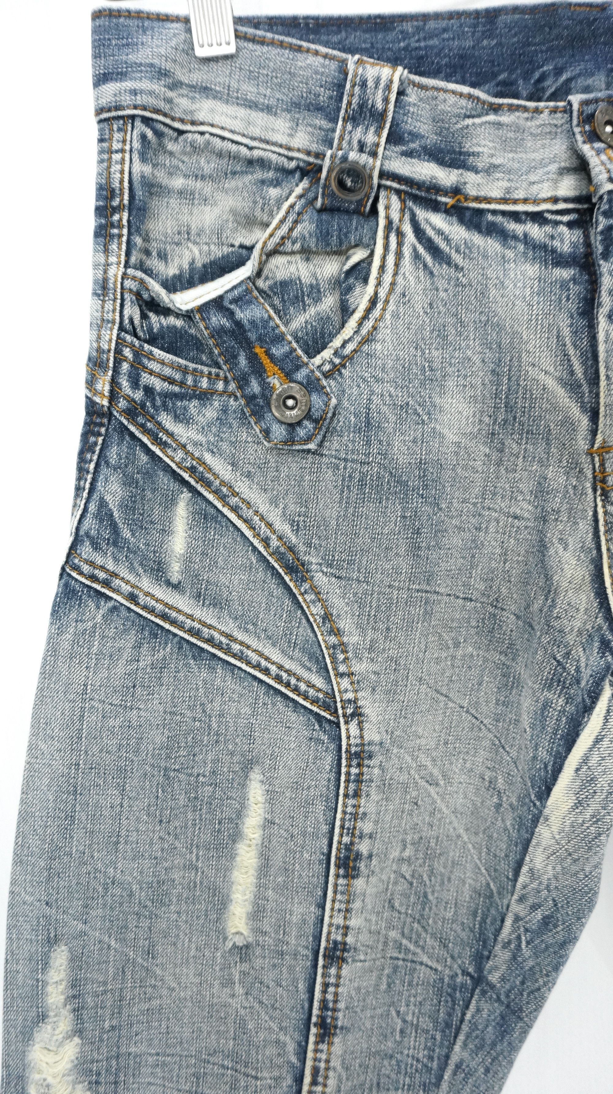 Japanese Brand VtgFLARE🔥 SEMANTIC DESIGN Distressed Patchwork Jeans Size US 29 - 5 Thumbnail