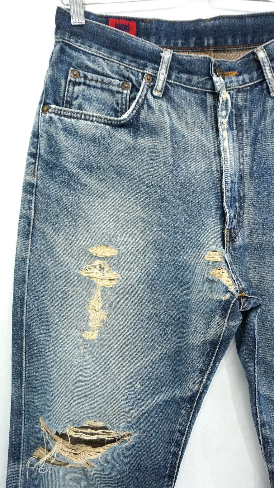 Edwin × Vintage 🔥EDWIN 503 Vintage 90s Thrashed Distressed Wornout Jeans Size US 30 / EU 46 - 4 Thumbnail