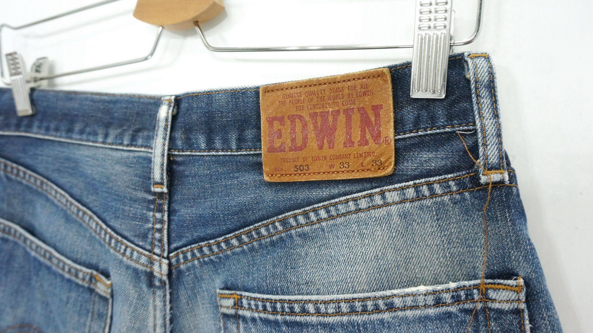 Edwin × Vintage 🔥EDWIN 503 Vintage 90s Thrashed Distressed Wornout Jeans Size US 30 / EU 46 - 3 Thumbnail