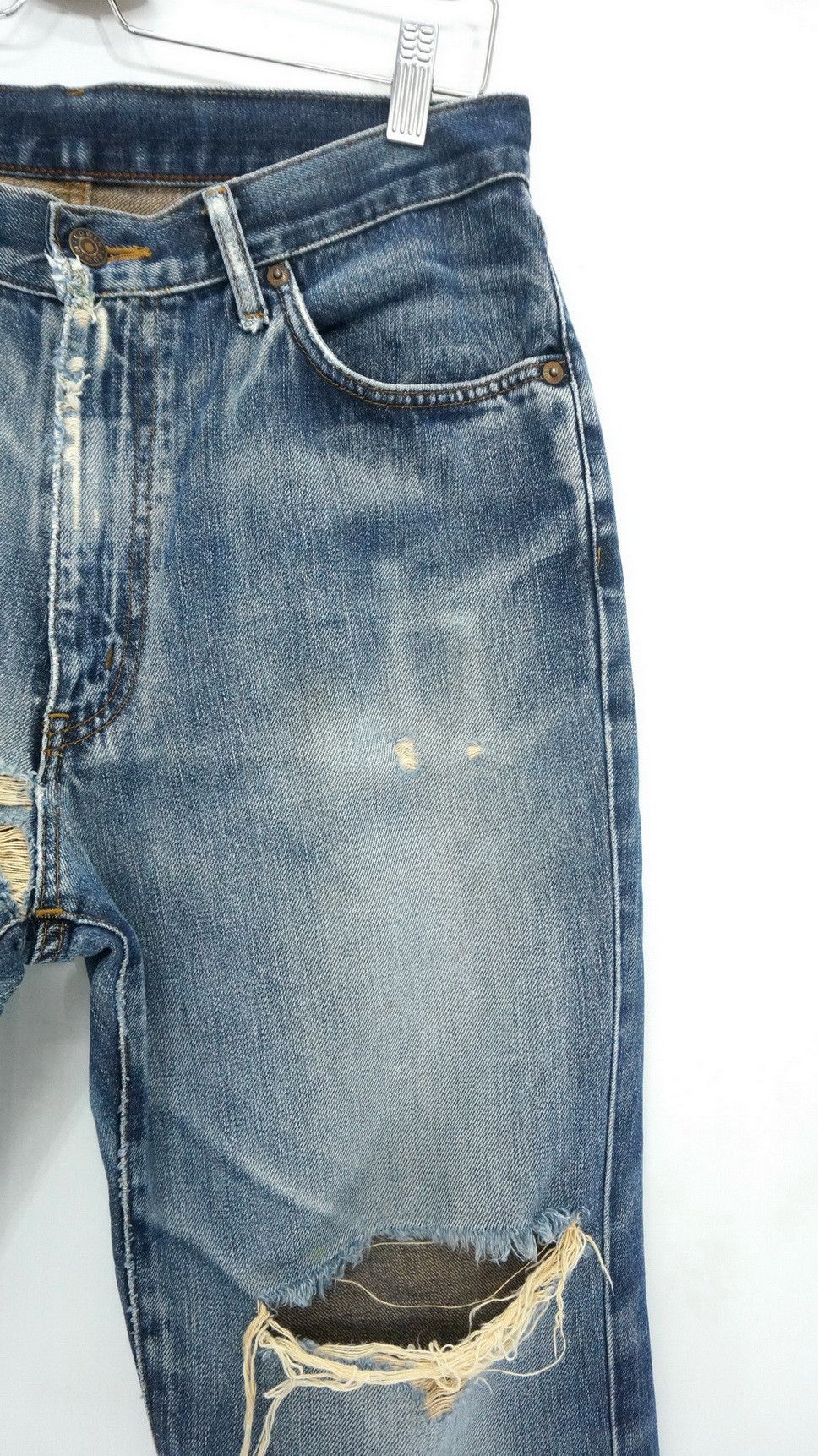 Edwin × Vintage 🔥EDWIN 503 Vintage 90s Thrashed Distressed Wornout Jeans Size US 30 / EU 46 - 5 Thumbnail