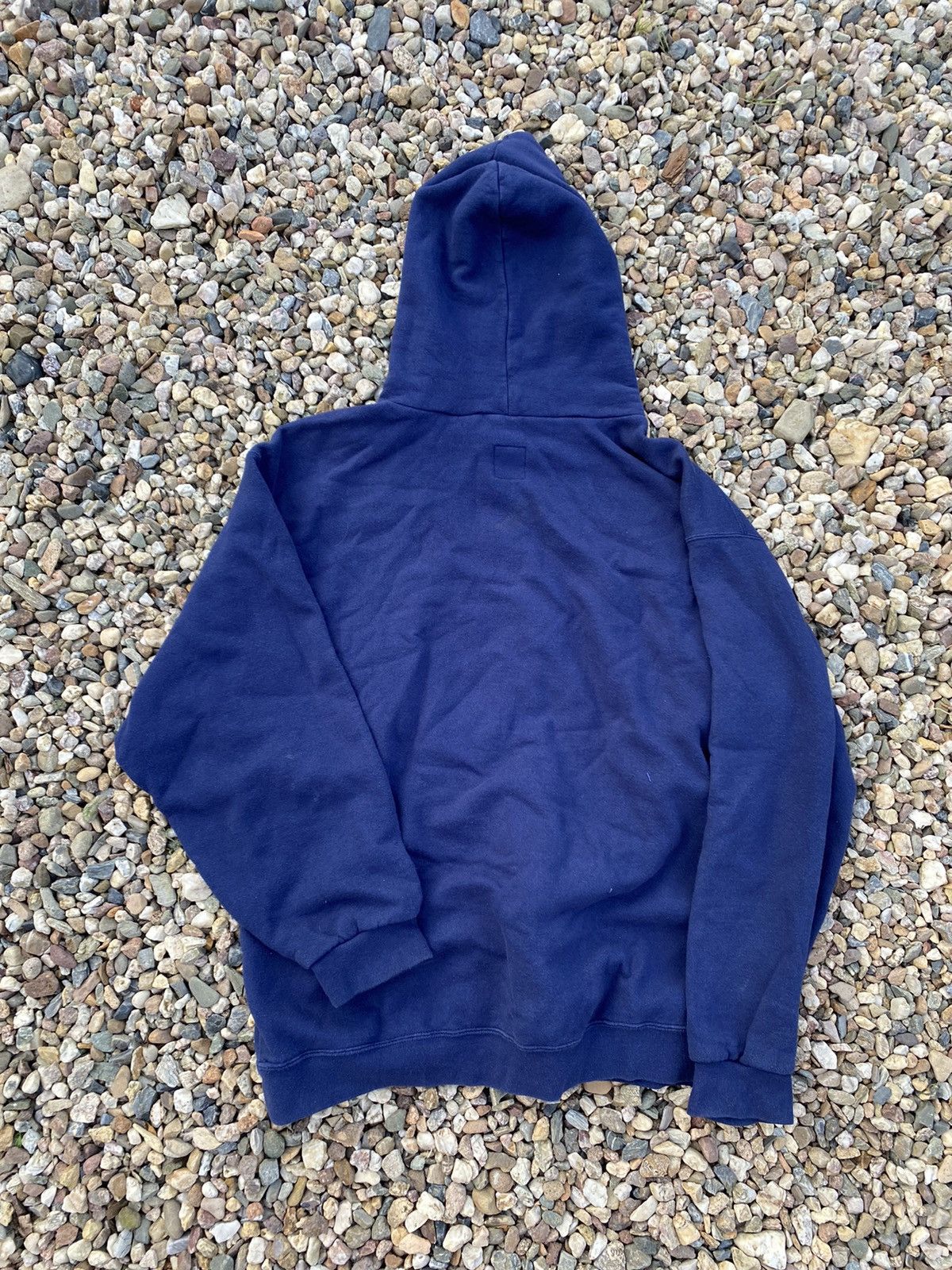 Nike × Vintage Vintage 90s nike Dark Blue oversized Hoodie Size US L / EU 52-54 / 3 - 2 Thumbnail
