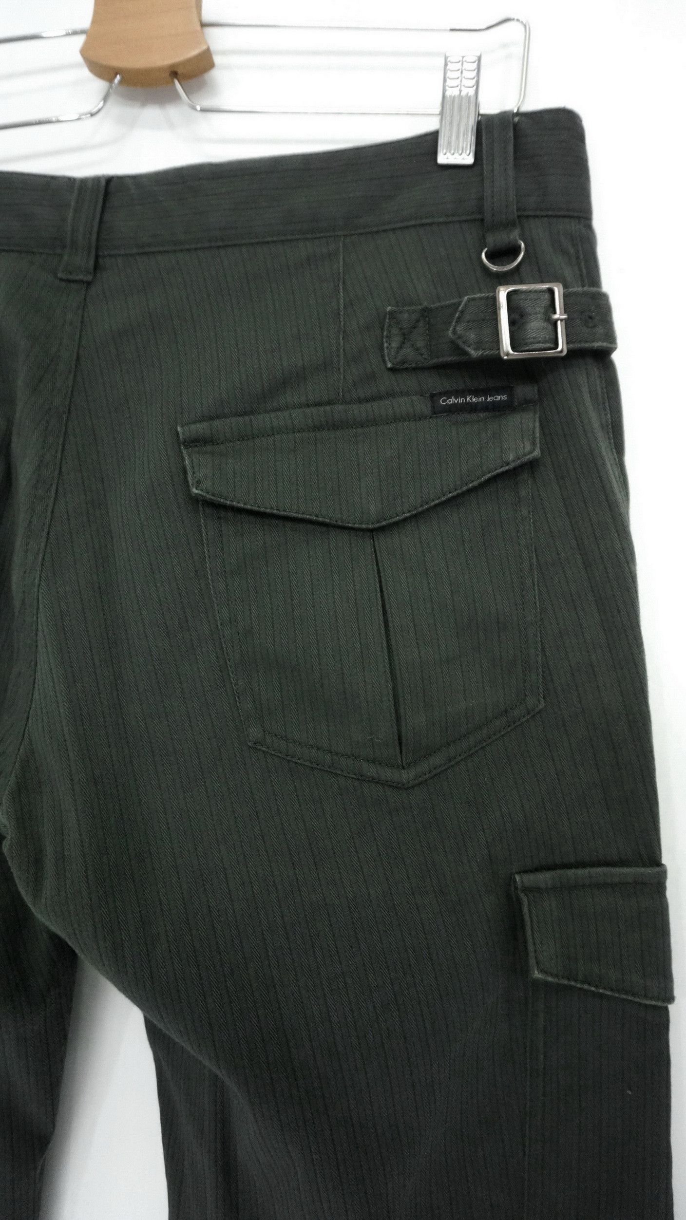 Calvin Klein CALVIN KLEIN Greenish Slate Black Cargo Worn Pants Size US 34 / EU 50 - 4 Thumbnail