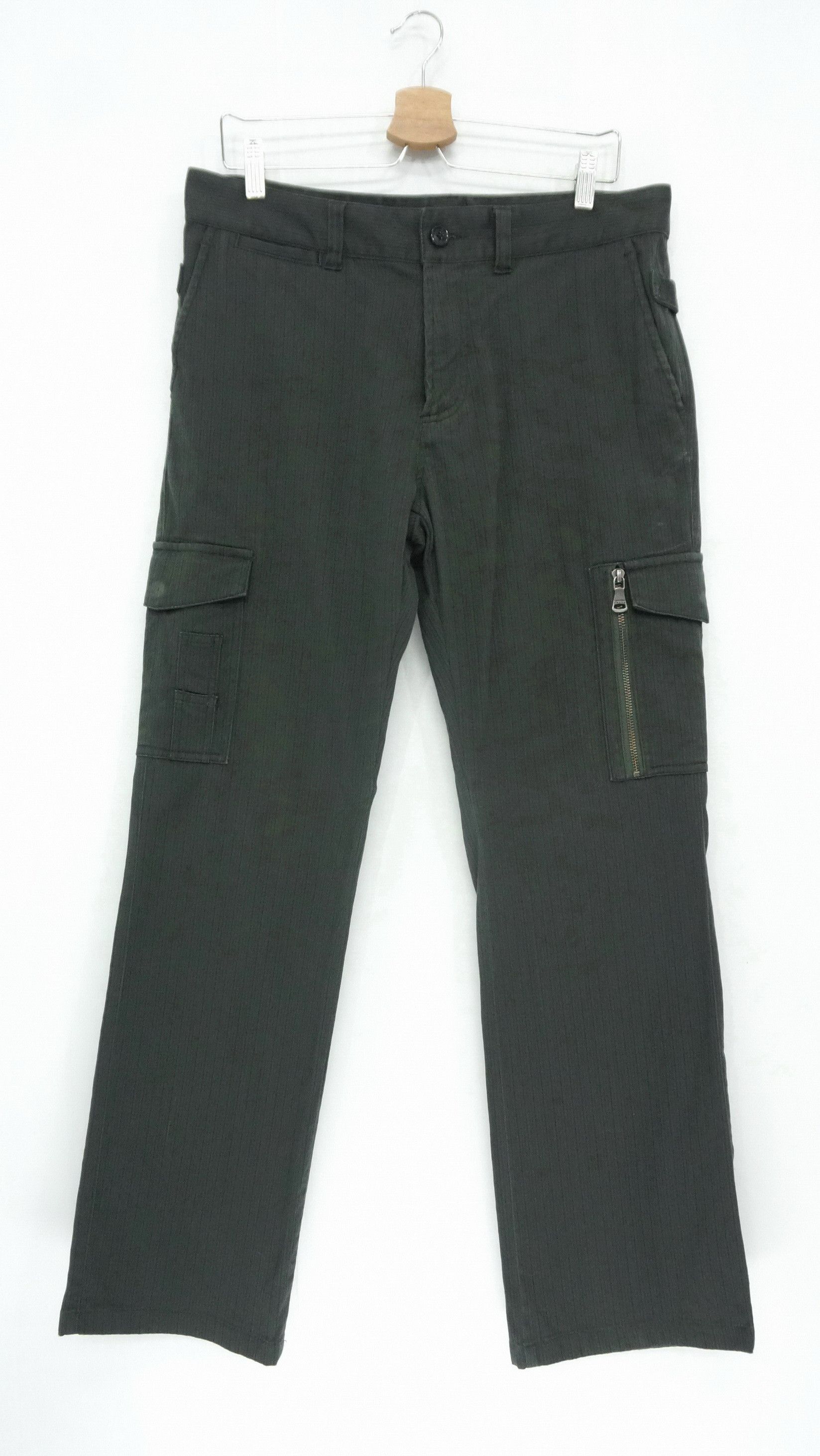 Calvin Klein CALVIN KLEIN Greenish Slate Black Cargo Worn Pants Size US 34 / EU 50 - 1 Thumbnail