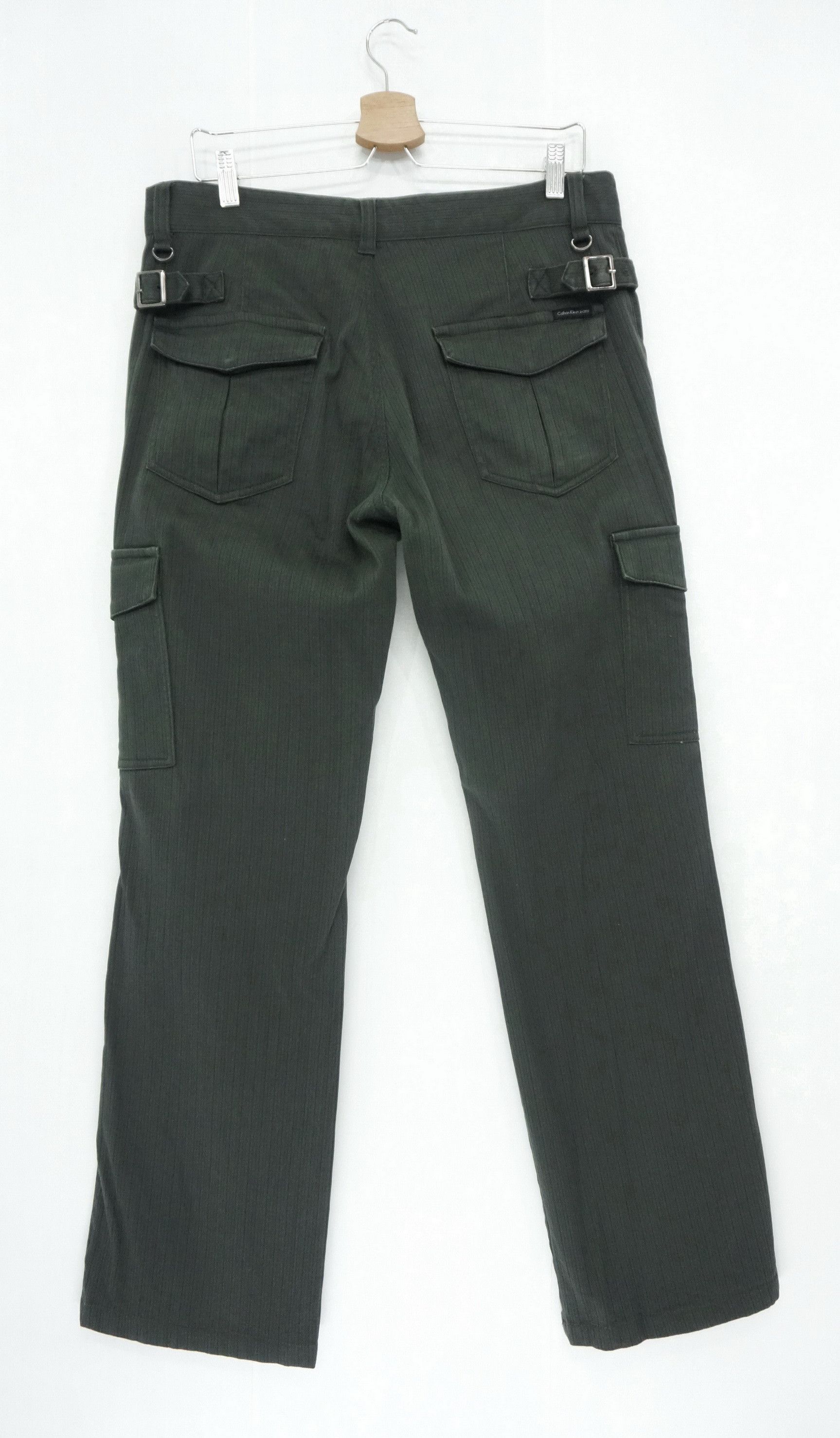 Calvin Klein CALVIN KLEIN Greenish Slate Black Cargo Worn Pants Size US 34 / EU 50 - 3 Thumbnail