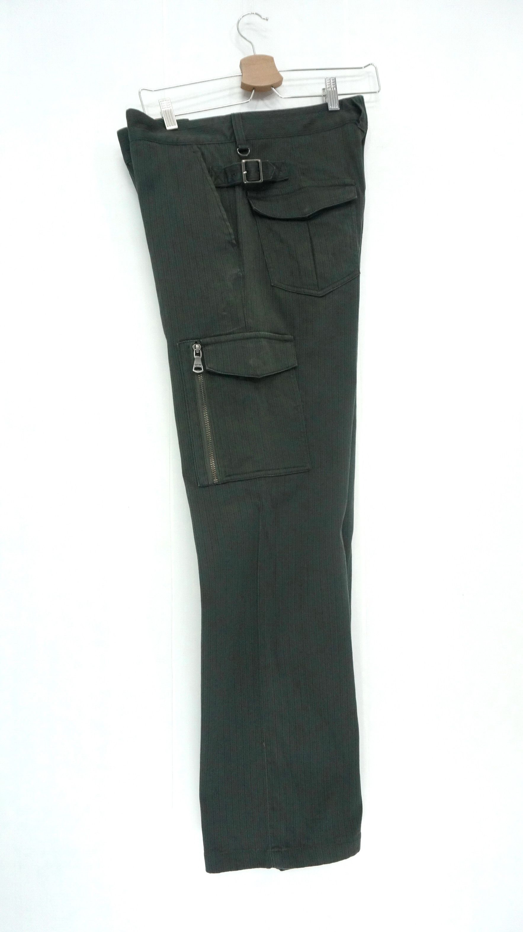 Calvin Klein CALVIN KLEIN Greenish Slate Black Cargo Worn Pants Size US 34 / EU 50 - 2 Thumbnail