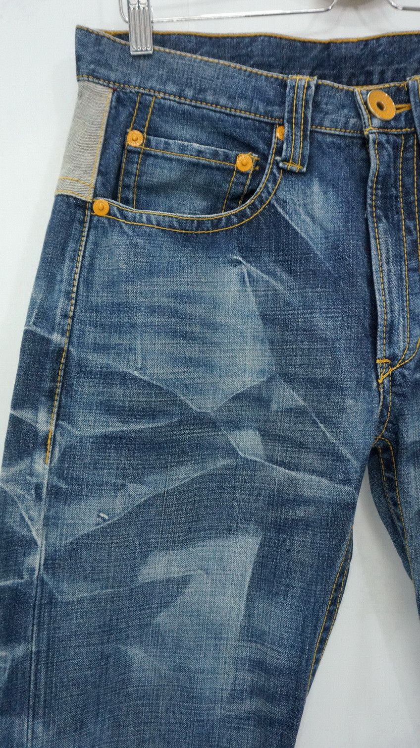 Japanese Brand CO & LU Distressed Denim Non Selvedge Jeans Size US 31 - 5 Thumbnail