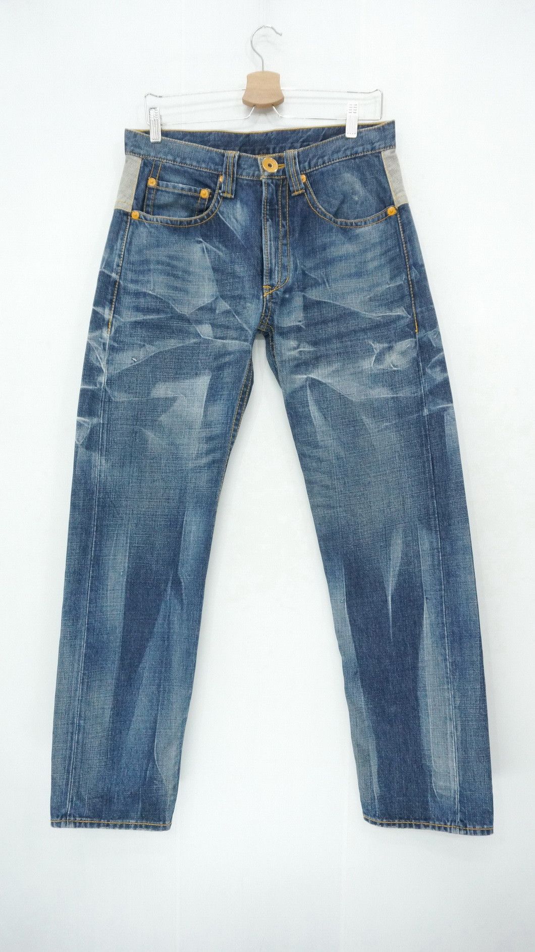 Japanese Brand CO & LU Distressed Denim Non Selvedge Jeans Size US 31 - 2 Thumbnail