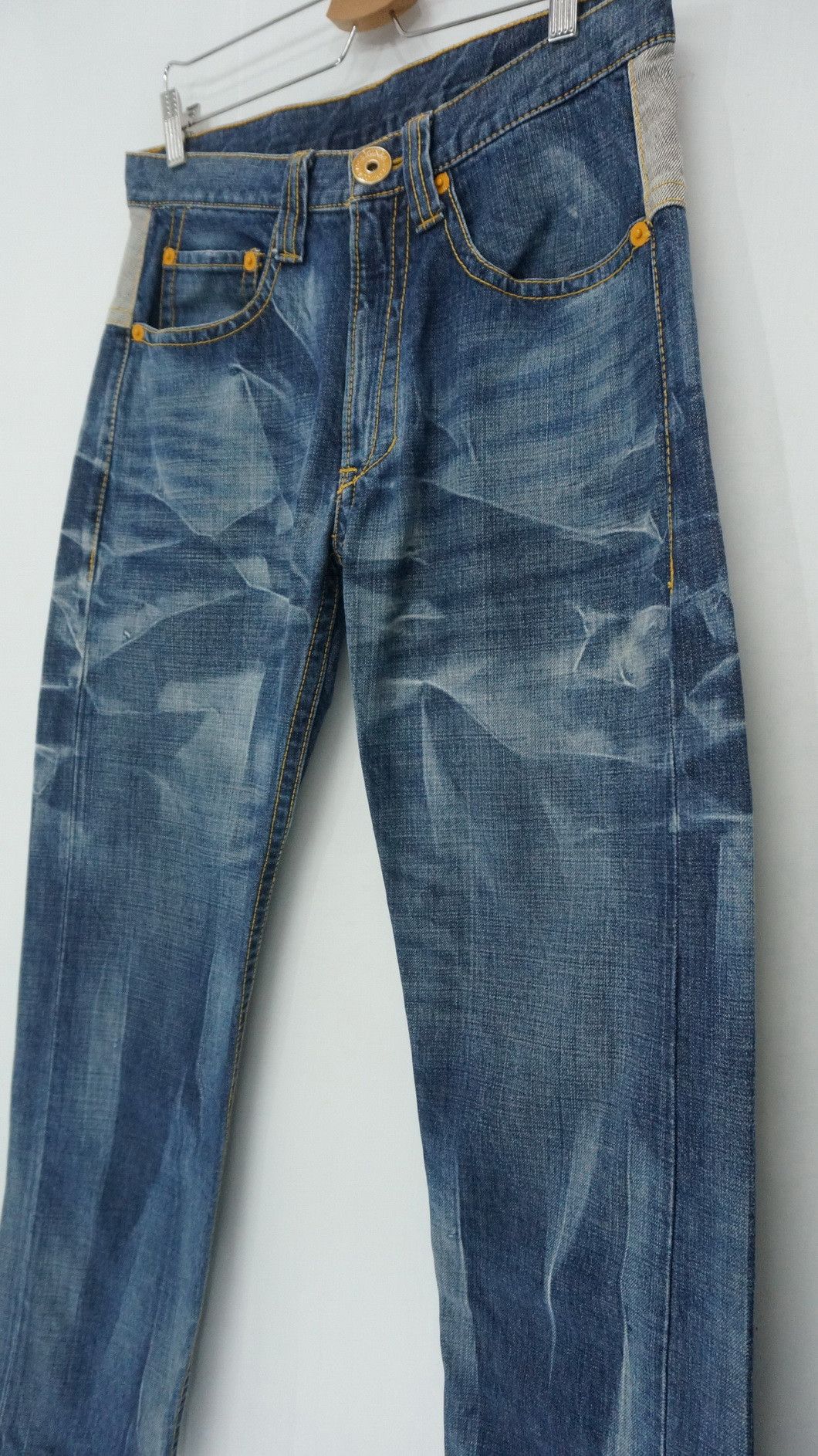 Japanese Brand CO & LU Distressed Denim Non Selvedge Jeans Size US 31 - 4 Thumbnail