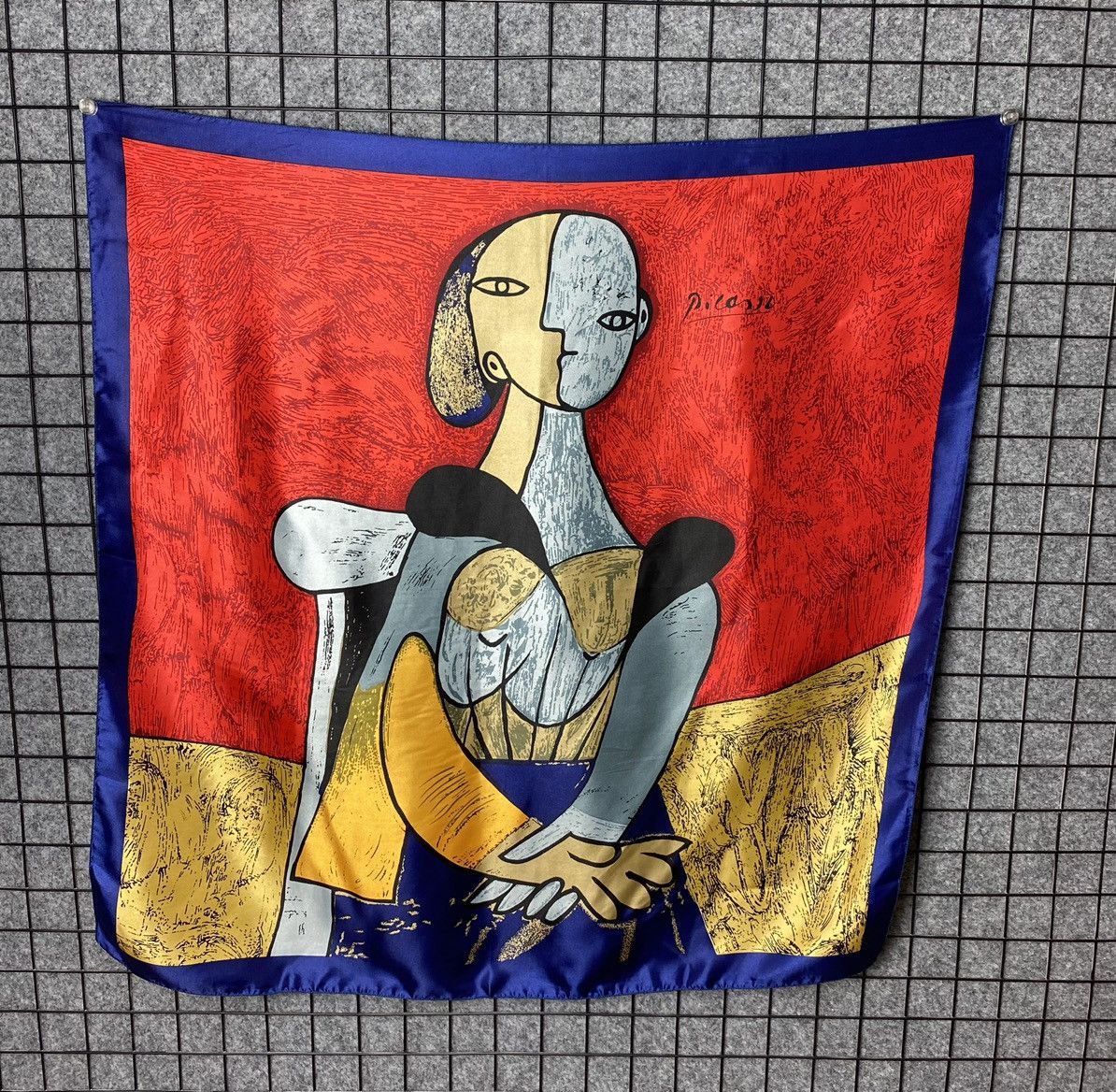 Foulard Vintage Picasso Multicouleur - Style Bandana Ou Foulard Carré, Polyester, Occasion