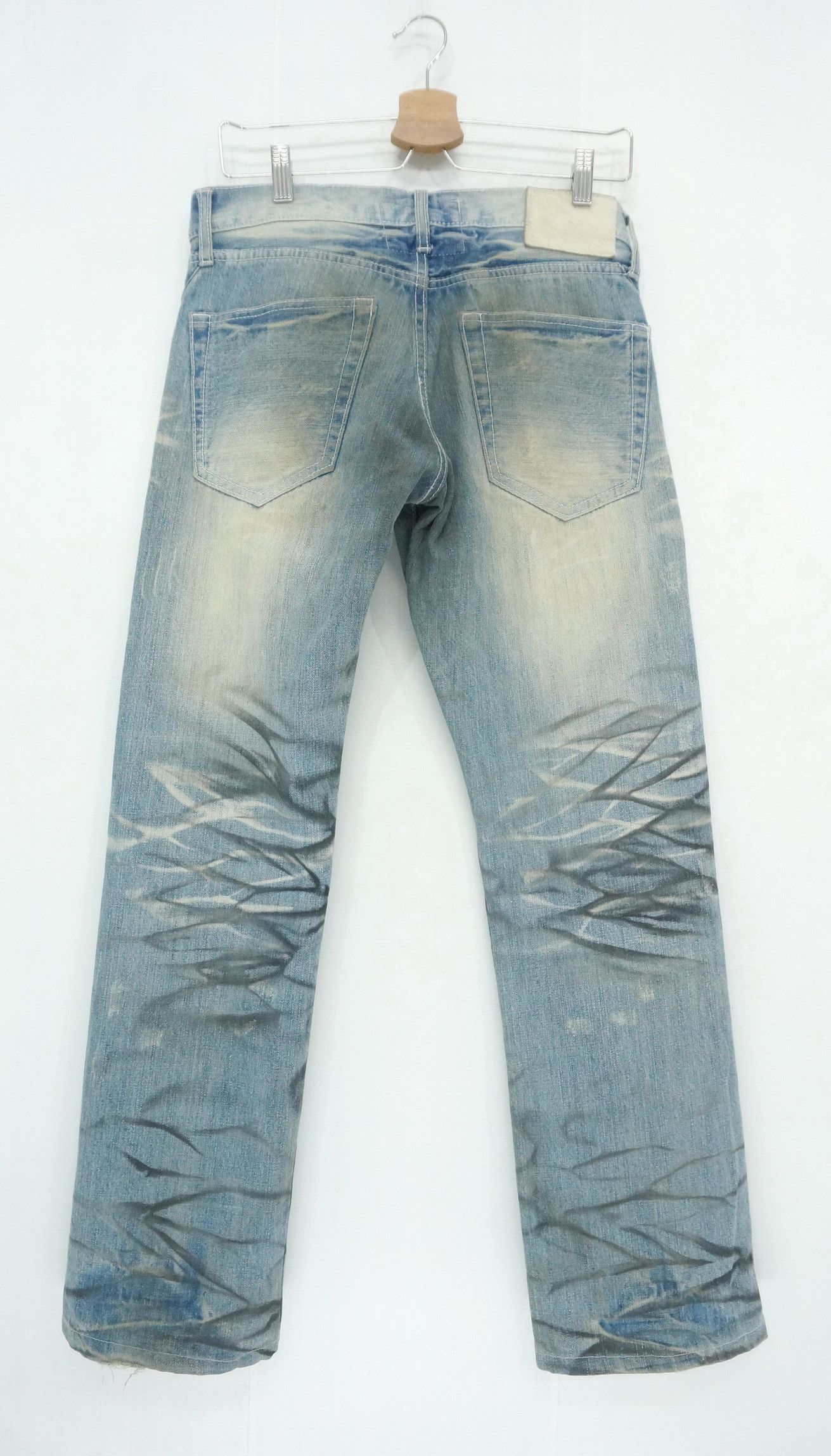 Japanese Brand DopeVtg! NEUTRAL INFINITY Distressed Smoke Dirty Wash Jeans Size US 30 / EU 46 - 3 Thumbnail