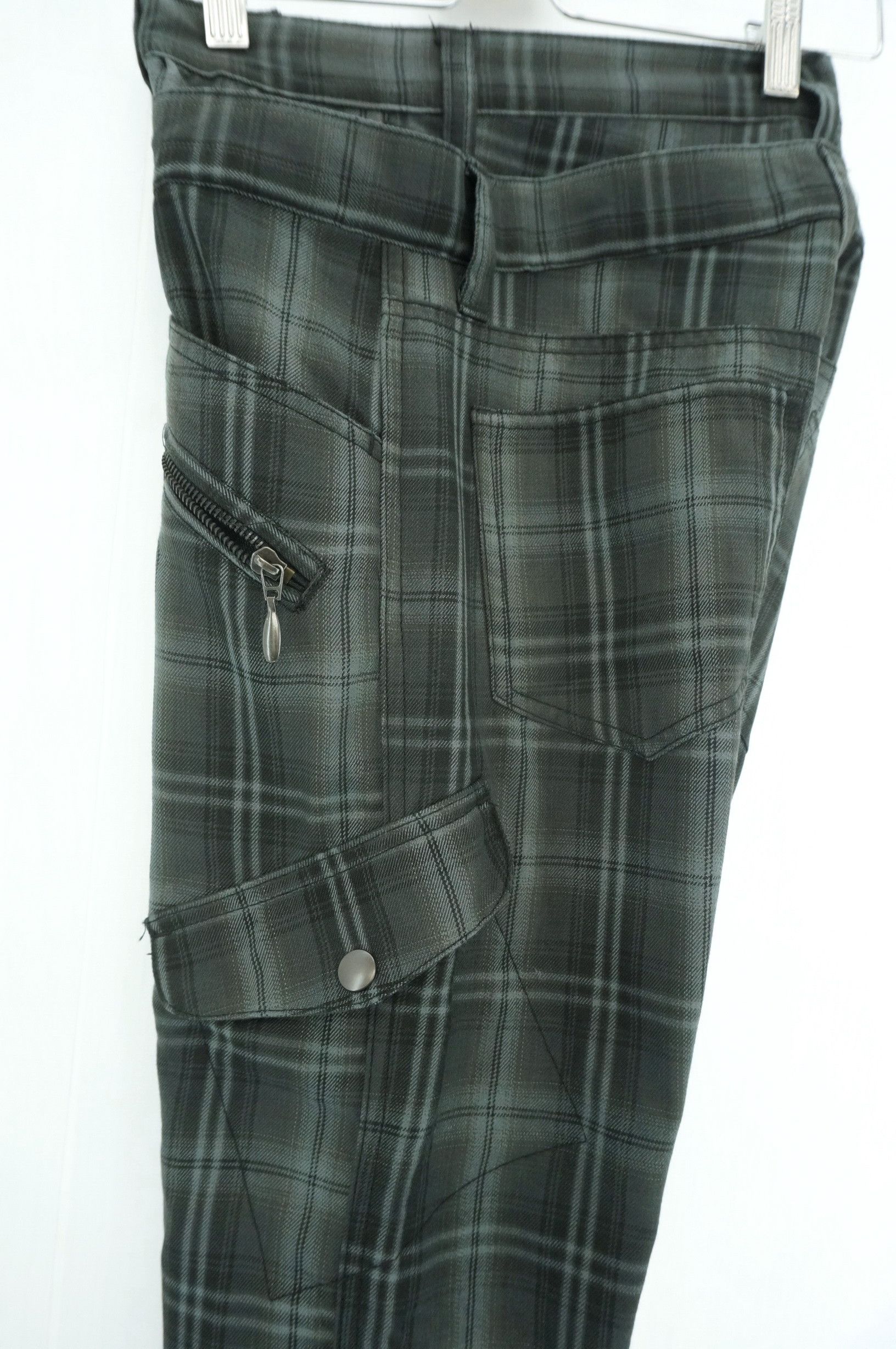 Japanese Brand Double Waist Tartan Plaid Shirring Leg Skinny Light Pant Size US 28 / EU 44 - 10 Thumbnail