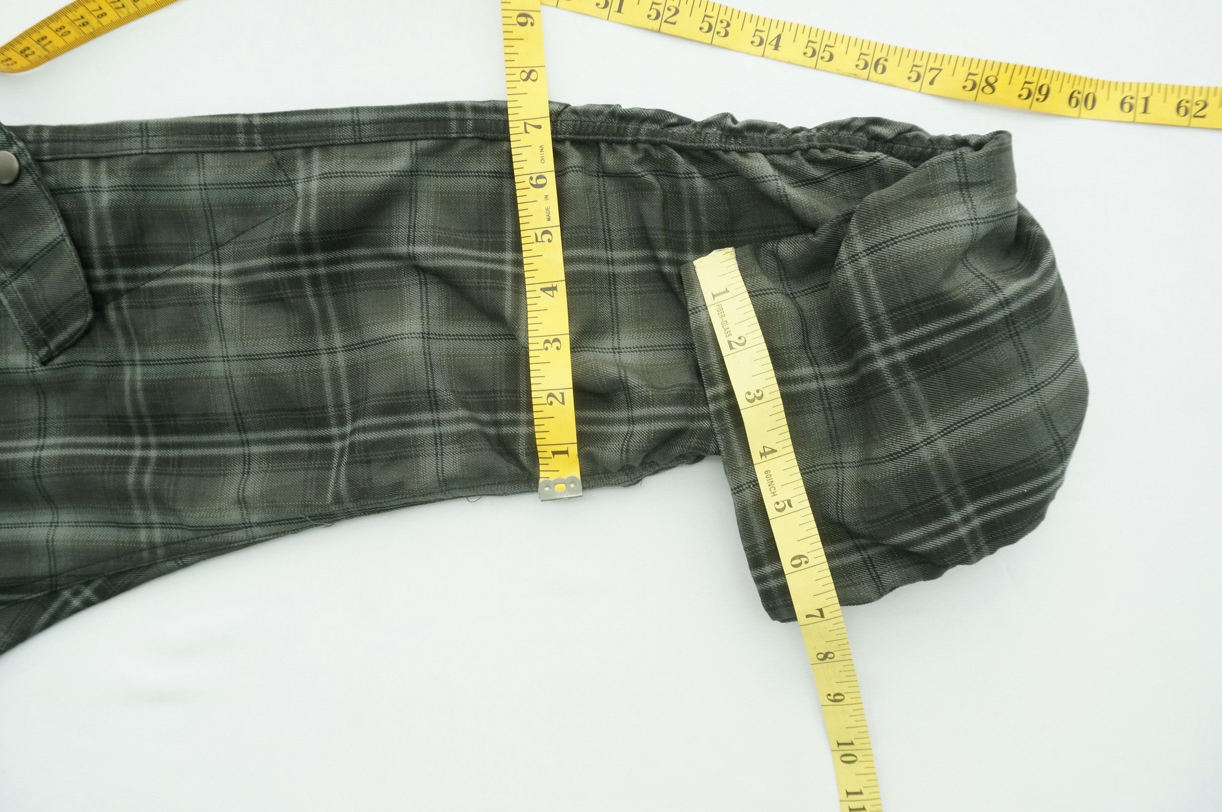 Japanese Brand Double Waist Tartan Plaid Shirring Leg Skinny Light Pant Size US 28 / EU 44 - 17 Thumbnail