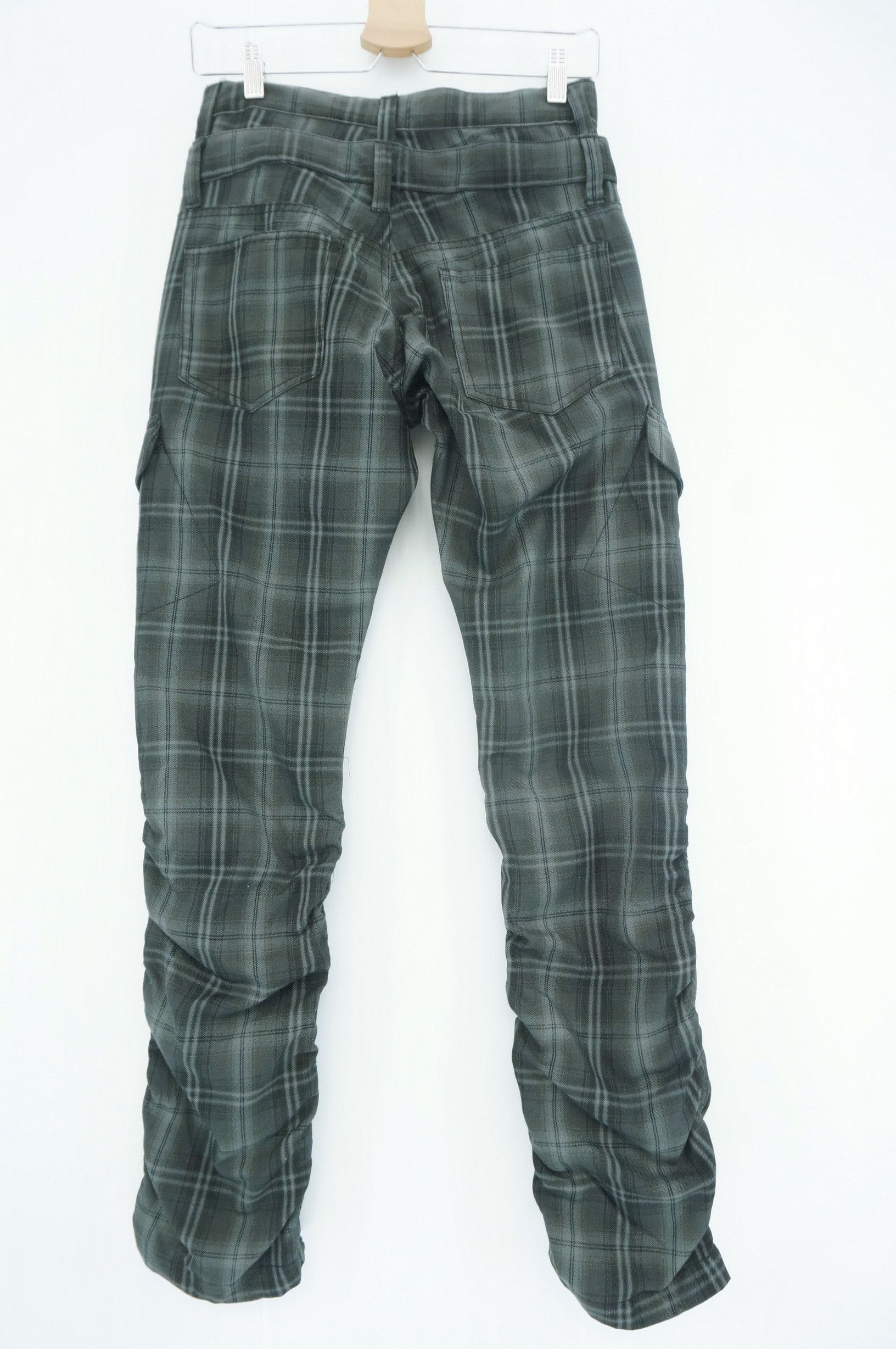 Japanese Brand Double Waist Tartan Plaid Shirring Leg Skinny Light Pant Size US 28 / EU 44 - 2 Thumbnail