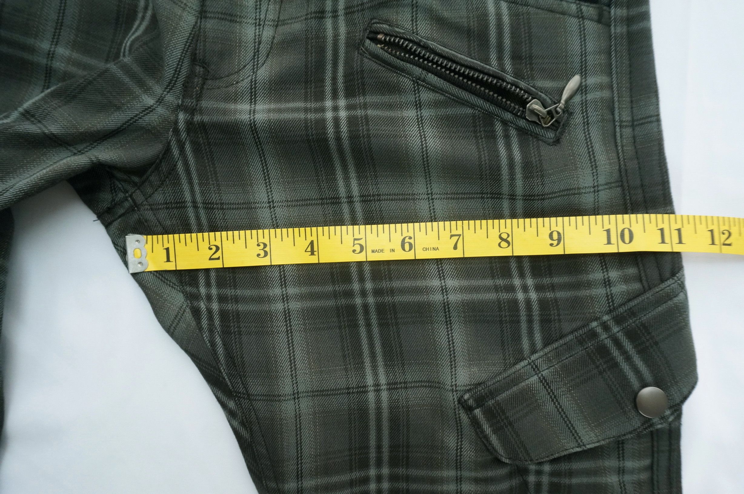 Japanese Brand Double Waist Tartan Plaid Shirring Leg Skinny Light Pant Size US 28 / EU 44 - 14 Thumbnail