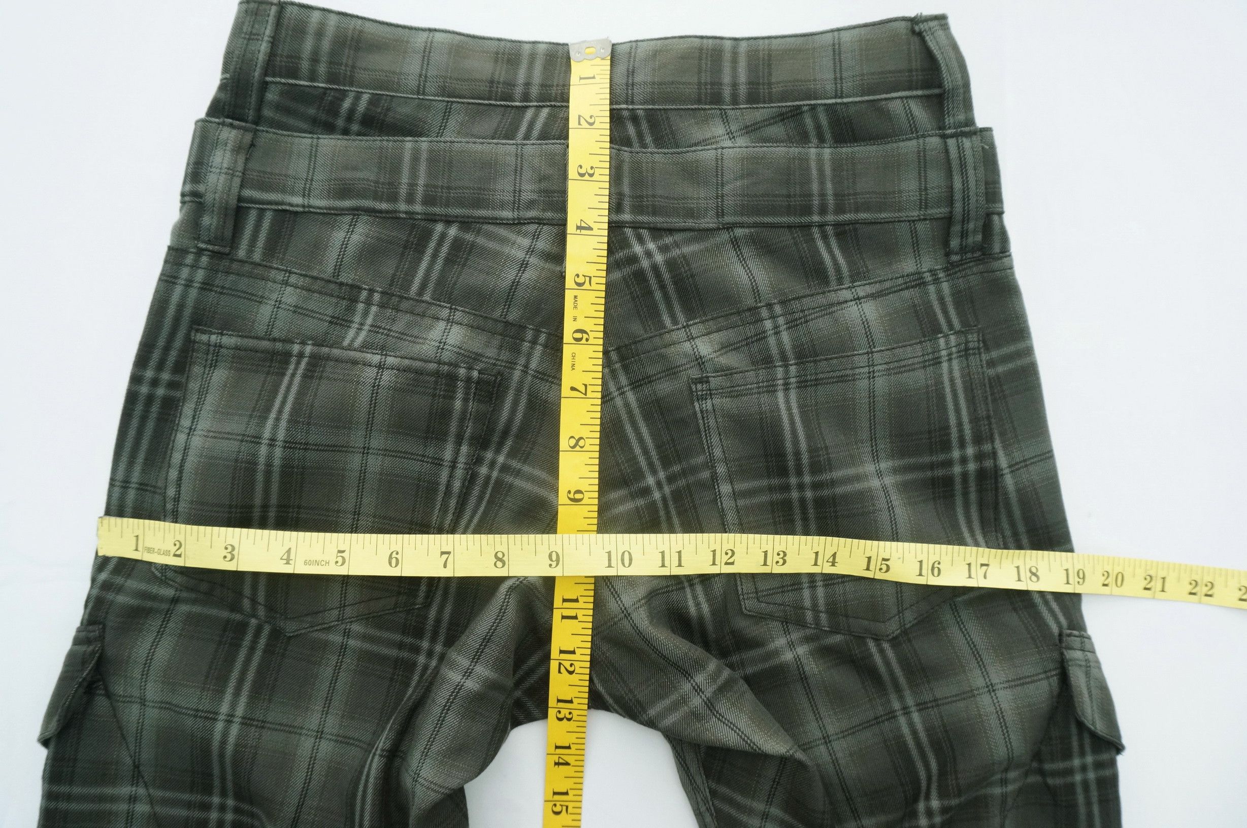 Japanese Brand Double Waist Tartan Plaid Shirring Leg Skinny Light Pant Size US 28 / EU 44 - 15 Thumbnail