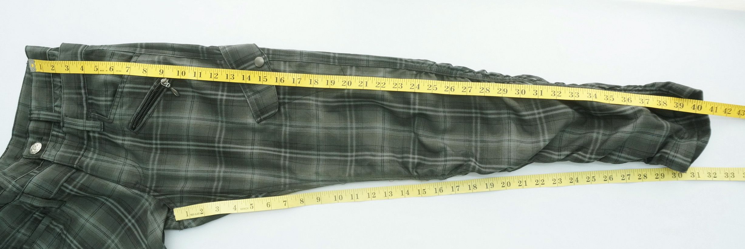 Japanese Brand Double Waist Tartan Plaid Shirring Leg Skinny Light Pant Size US 28 / EU 44 - 16 Thumbnail