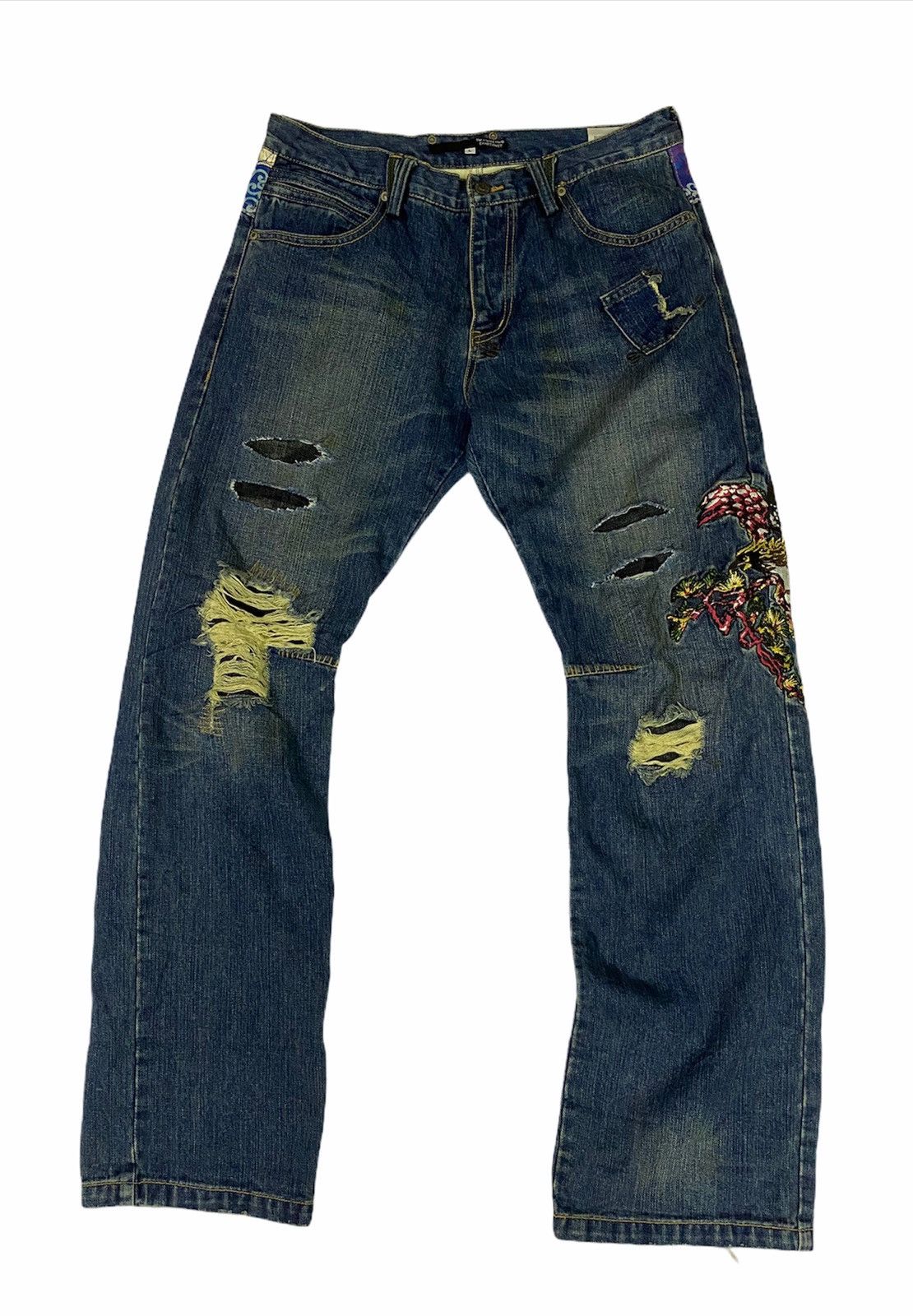 Art Comes First The Original TTU Exhibitionist Embroidery Denim Jeans Size US 34 / EU 50 - 3 Thumbnail