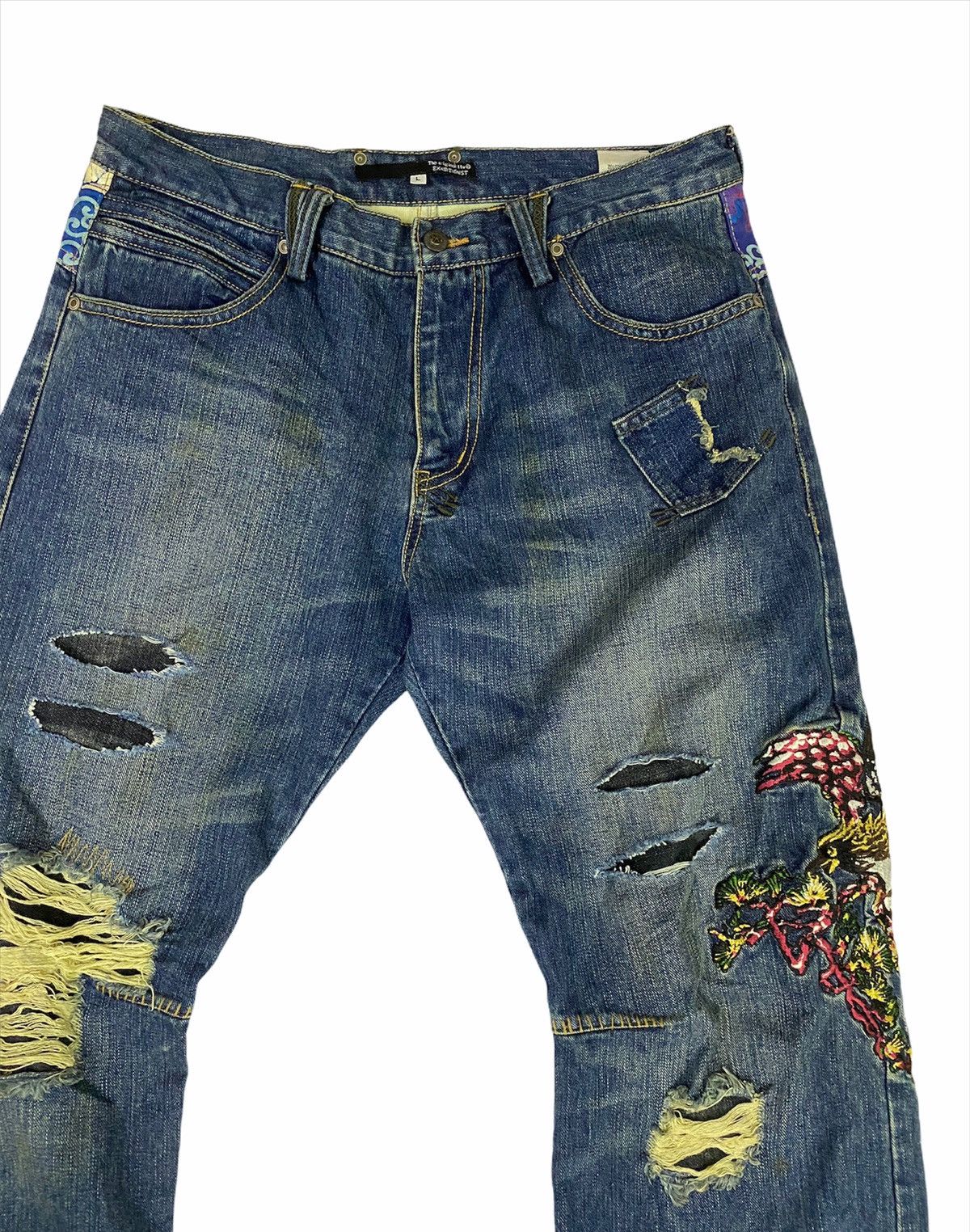Art Comes First The Original TTU Exhibitionist Embroidery Denim Jeans Size US 34 / EU 50 - 4 Thumbnail