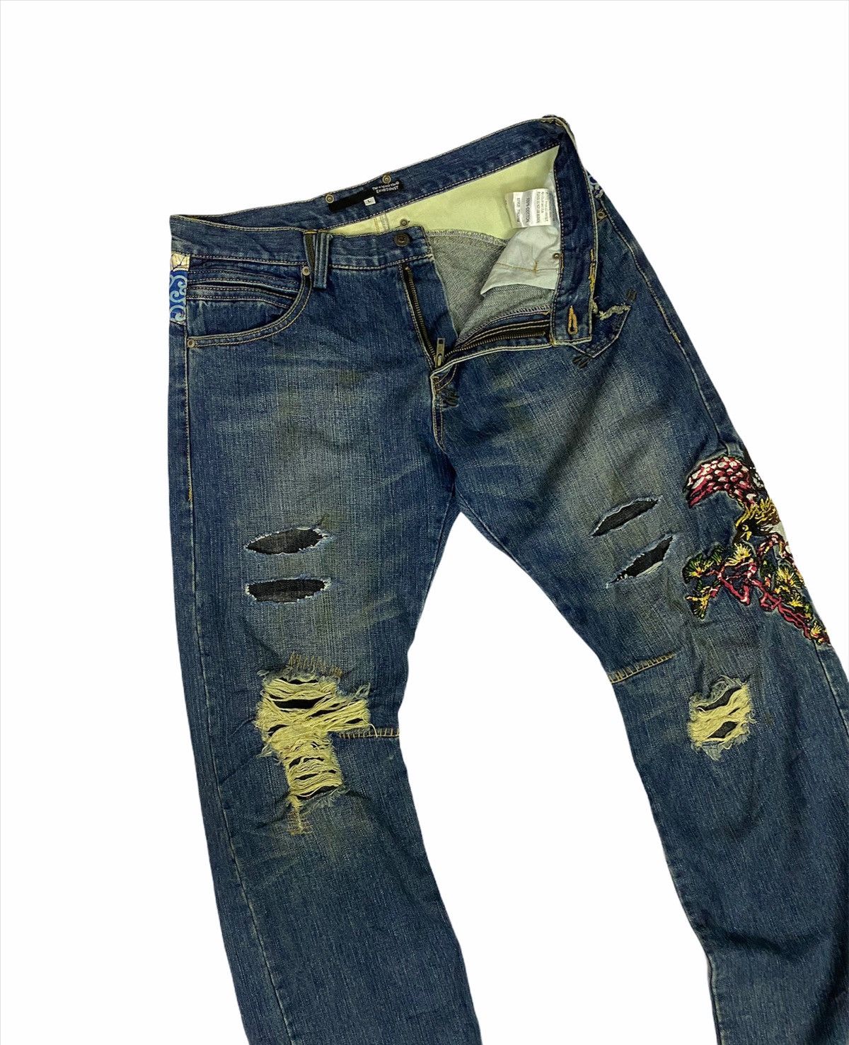 Art Comes First The Original TTU Exhibitionist Embroidery Denim Jeans Size US 34 / EU 50 - 1 Thumbnail
