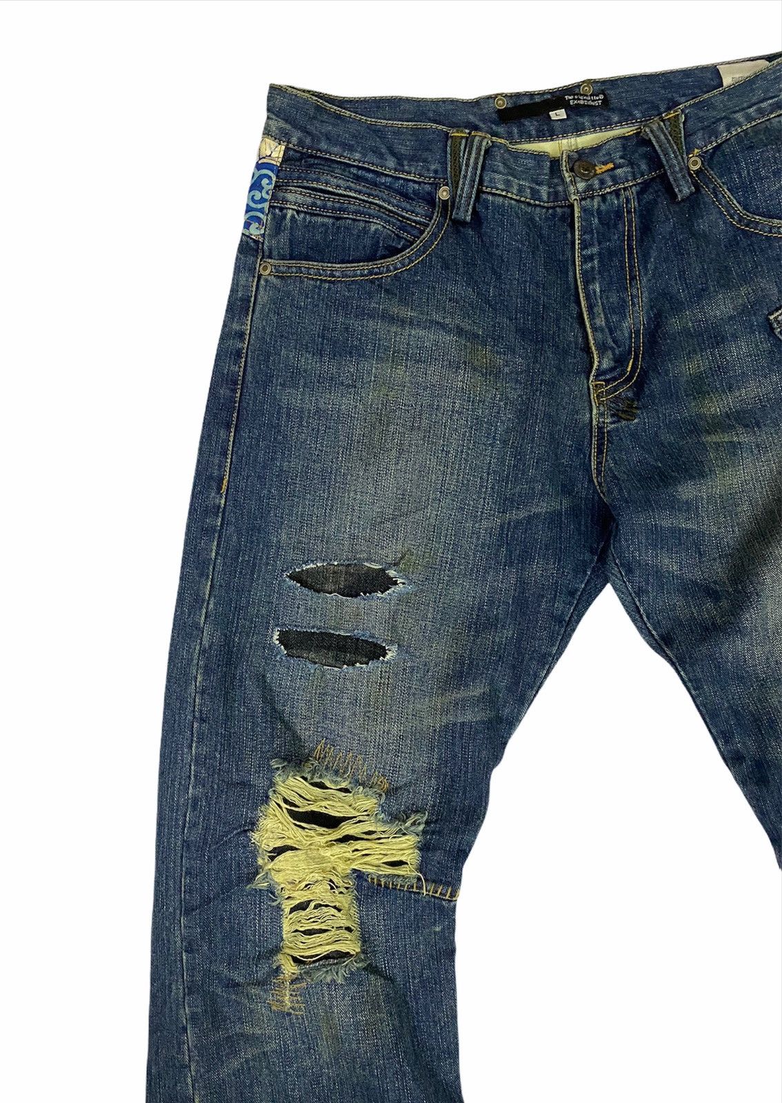 Art Comes First The Original TTU Exhibitionist Embroidery Denim Jeans Size US 34 / EU 50 - 5 Thumbnail