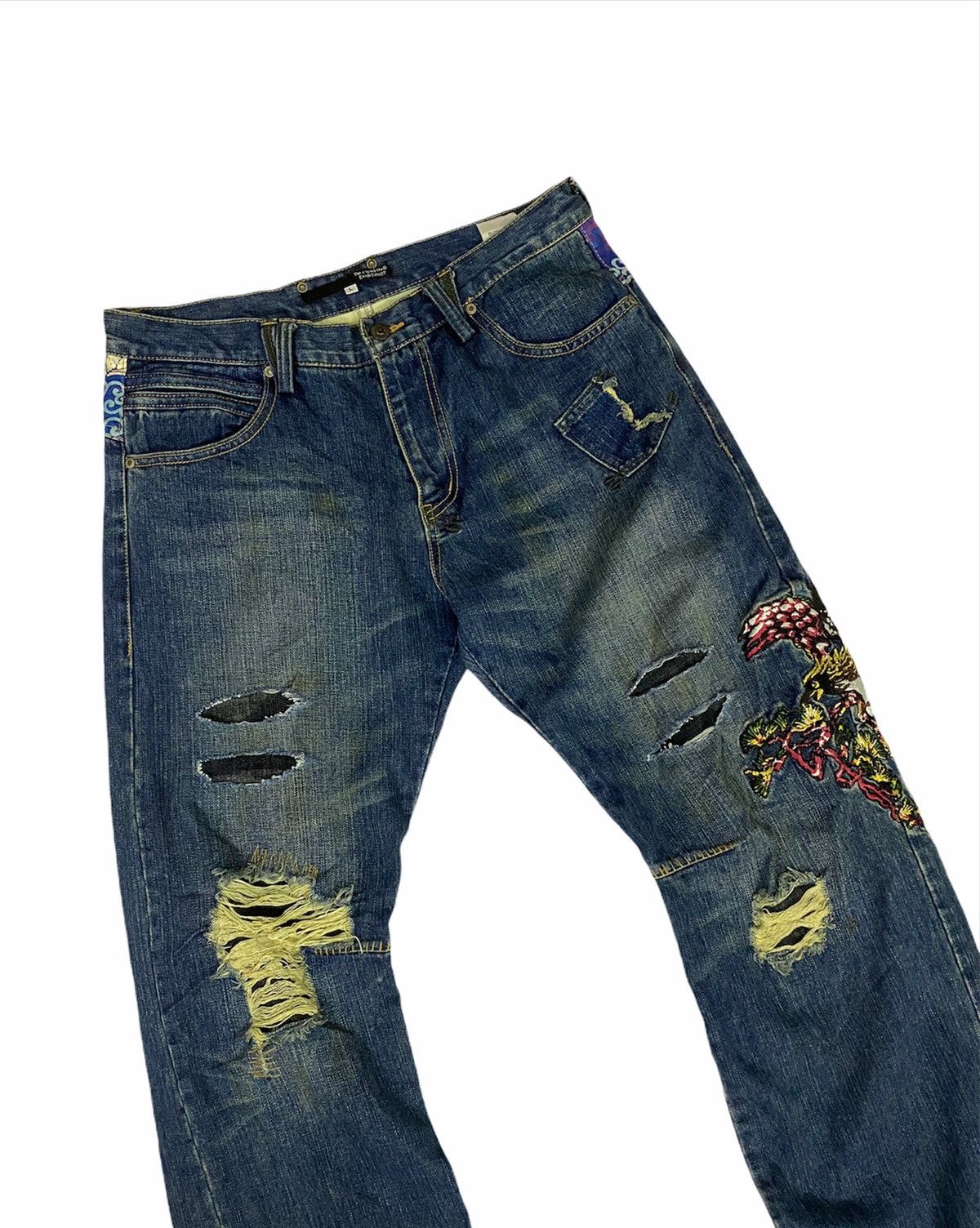 Art Comes First The Original TTU Exhibitionist Embroidery Denim Jeans Size US 34 / EU 50 - 2 Thumbnail