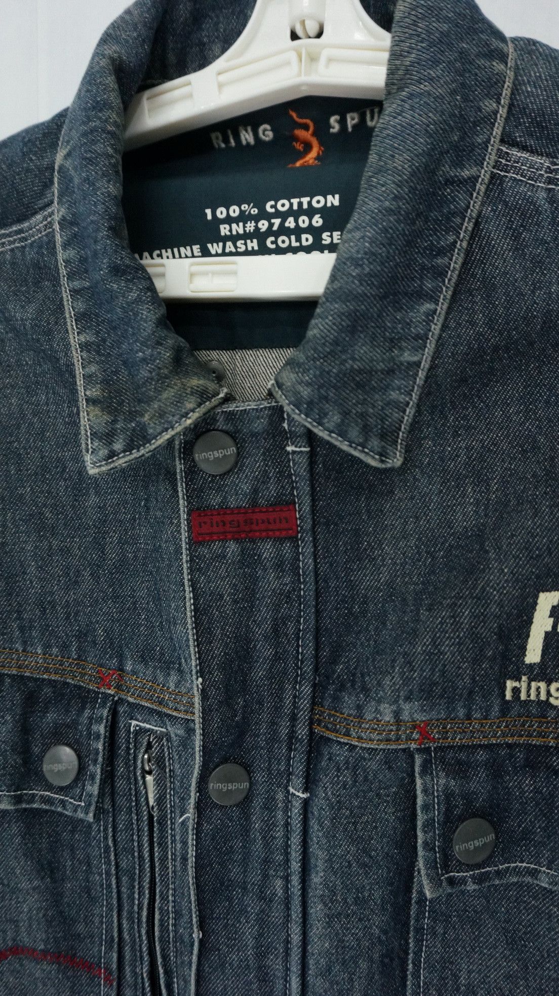 Ringspun Vintage RINGSPUN Worn Aging Denim Jacket Size US M / EU 48-50 / 2 - 6 Thumbnail