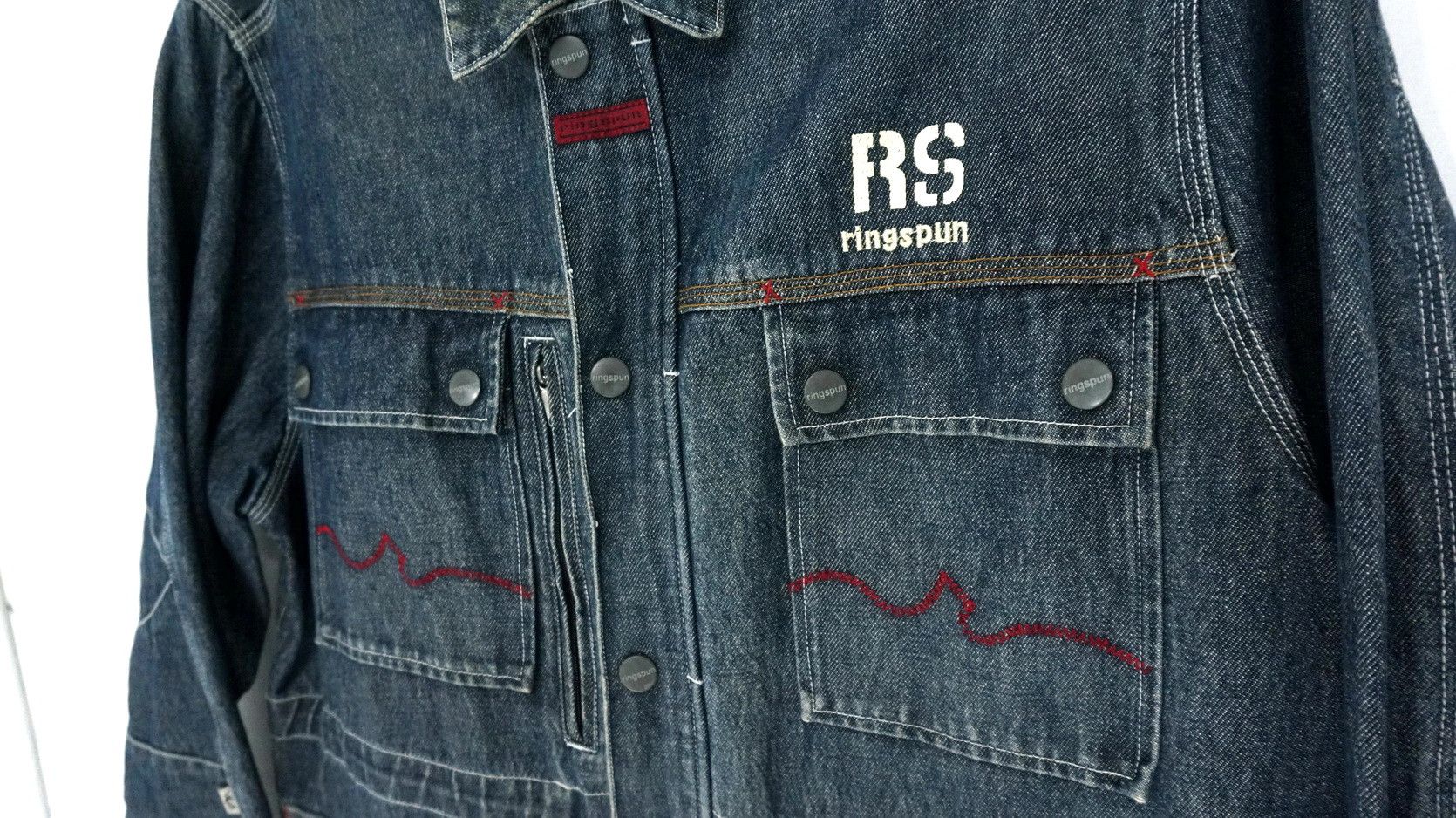 Ringspun Vintage RINGSPUN Worn Aging Denim Jacket Size US M / EU 48-50 / 2 - 5 Thumbnail