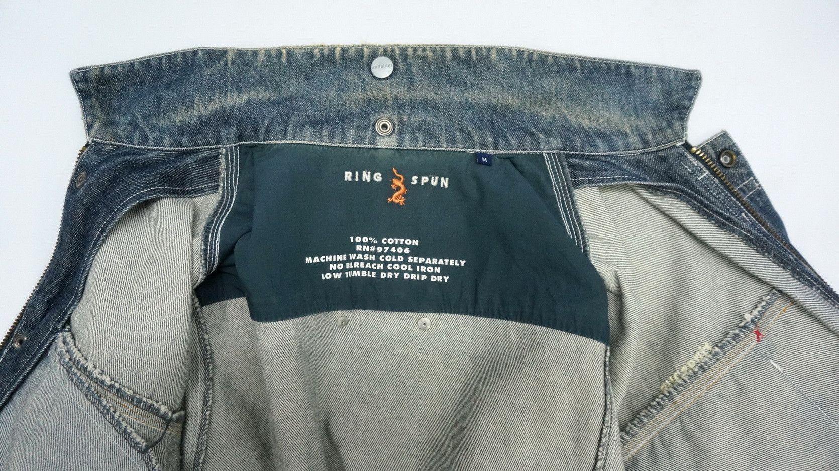 Ringspun Vintage RINGSPUN Worn Aging Denim Jacket Size US M / EU 48-50 / 2 - 19 Thumbnail