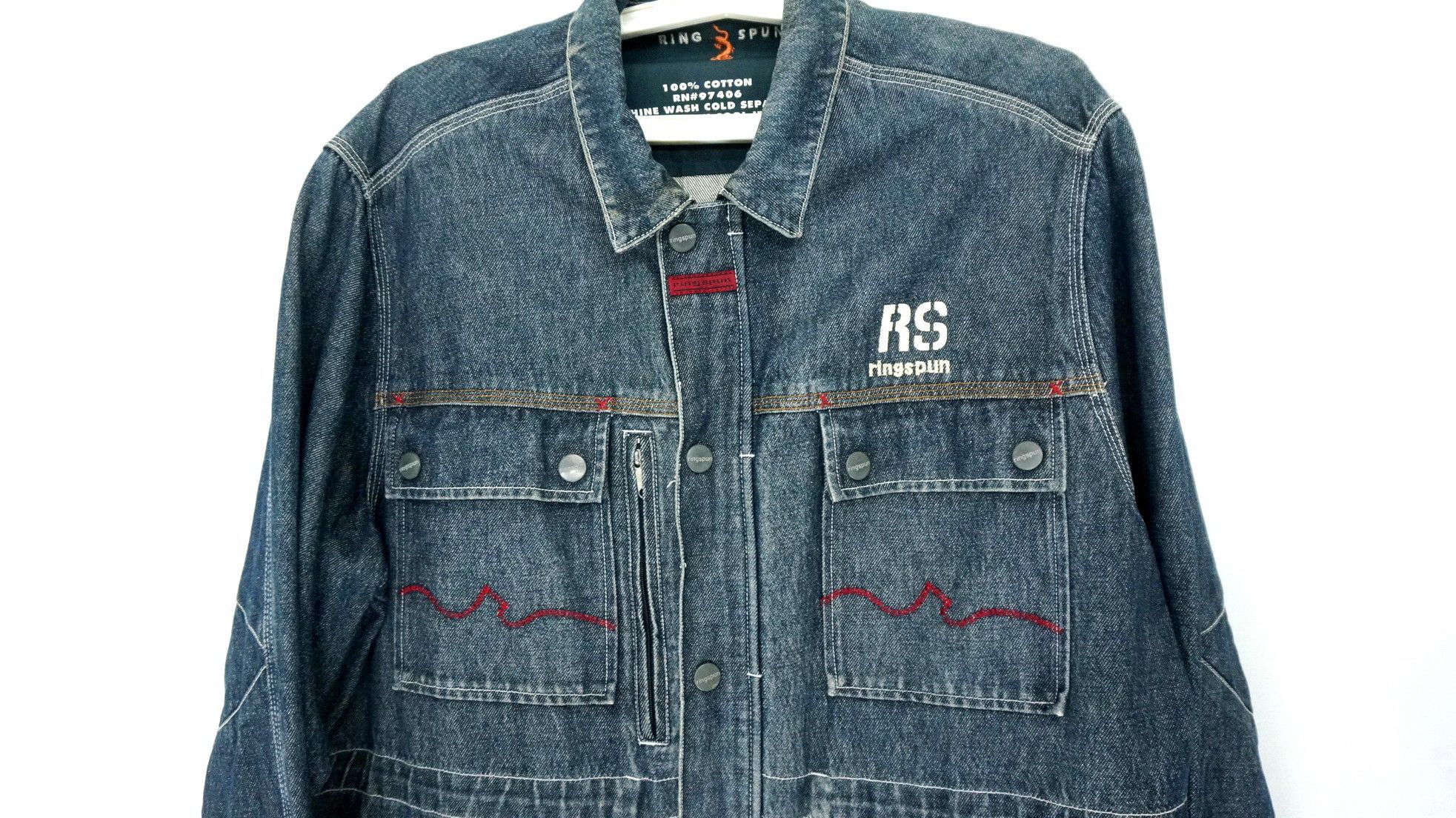 Ringspun Vintage RINGSPUN Worn Aging Denim Jacket Size US M / EU 48-50 / 2 - 8 Thumbnail