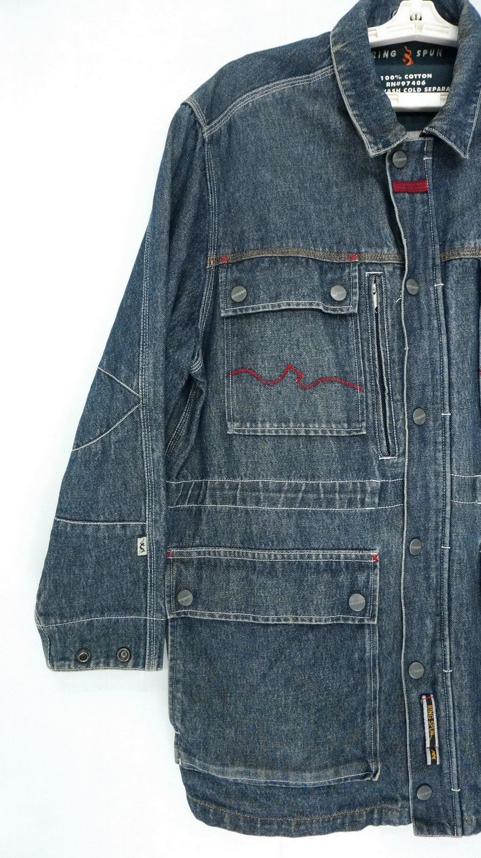 Ringspun Vintage RINGSPUN Worn Aging Denim Jacket Size US M / EU 48-50 / 2 - 4 Thumbnail