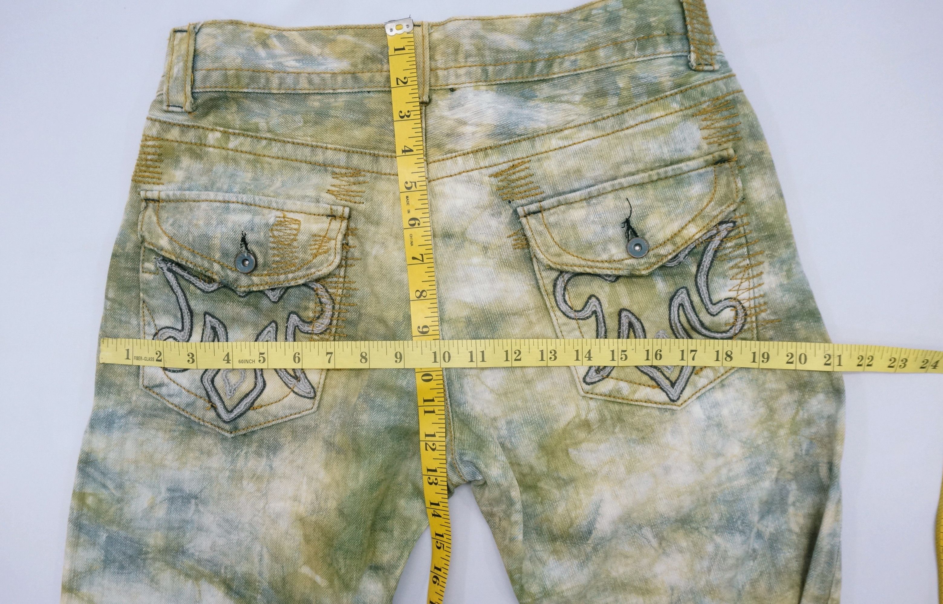 Japanese Brand Rare Japanese Brand JONEAA Tie Dye Camo Short Rise Jeans Size US 31 - 18 Thumbnail