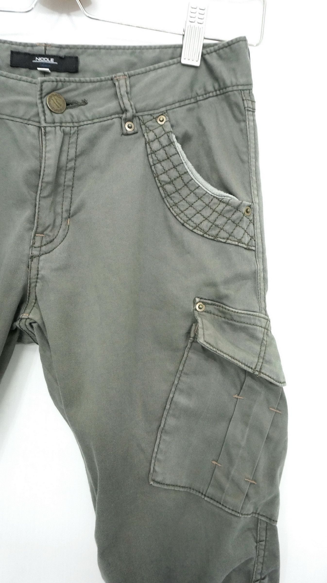 HIDEAWAYS NICOLE Skinny Petite Worn Out Women's Cargo Pants Size 27" / US 4 / IT 40 - 5 Thumbnail