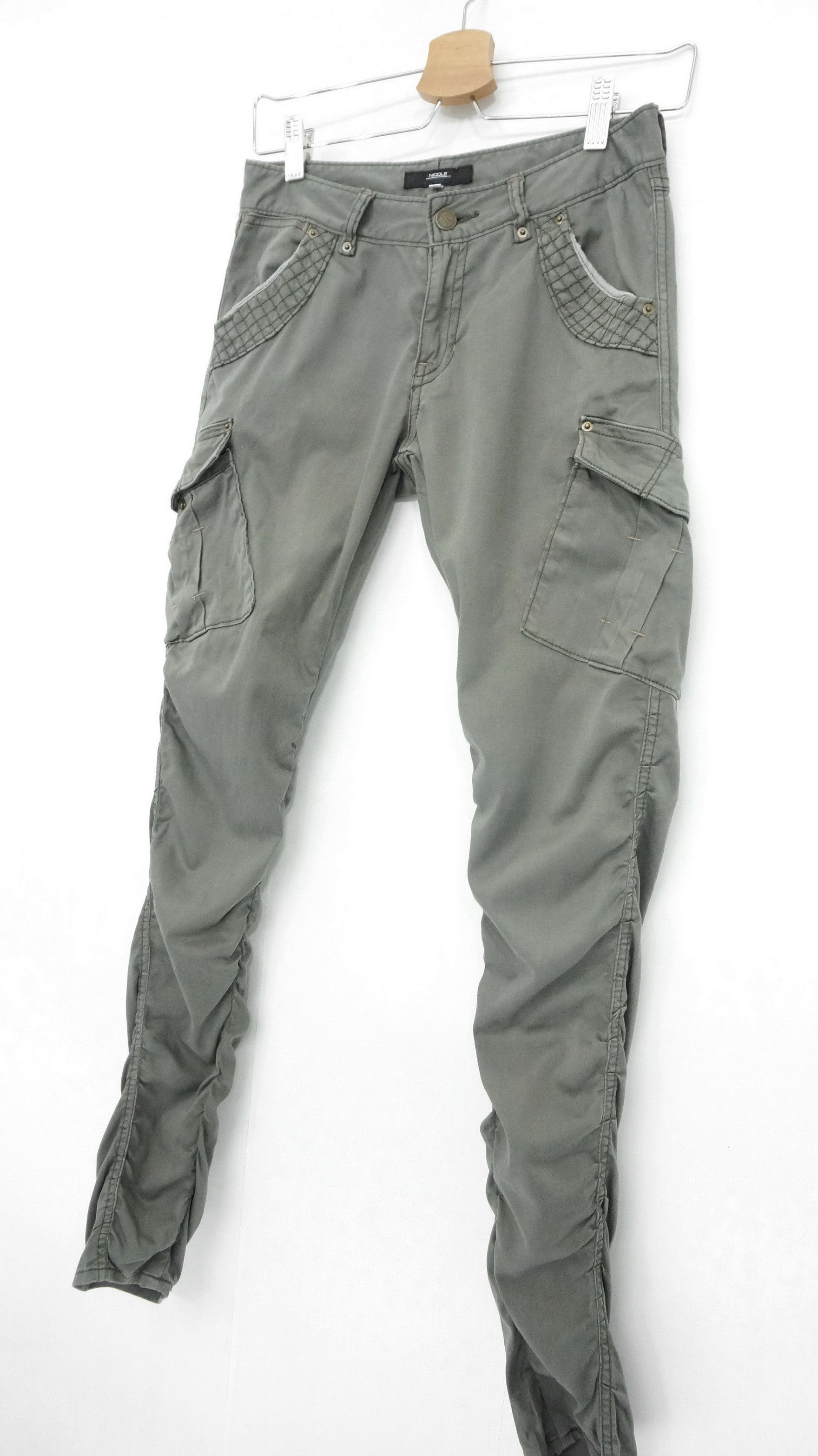 HIDEAWAYS NICOLE Skinny Petite Worn Out Women's Cargo Pants Size 27" / US 4 / IT 40 - 2 Thumbnail