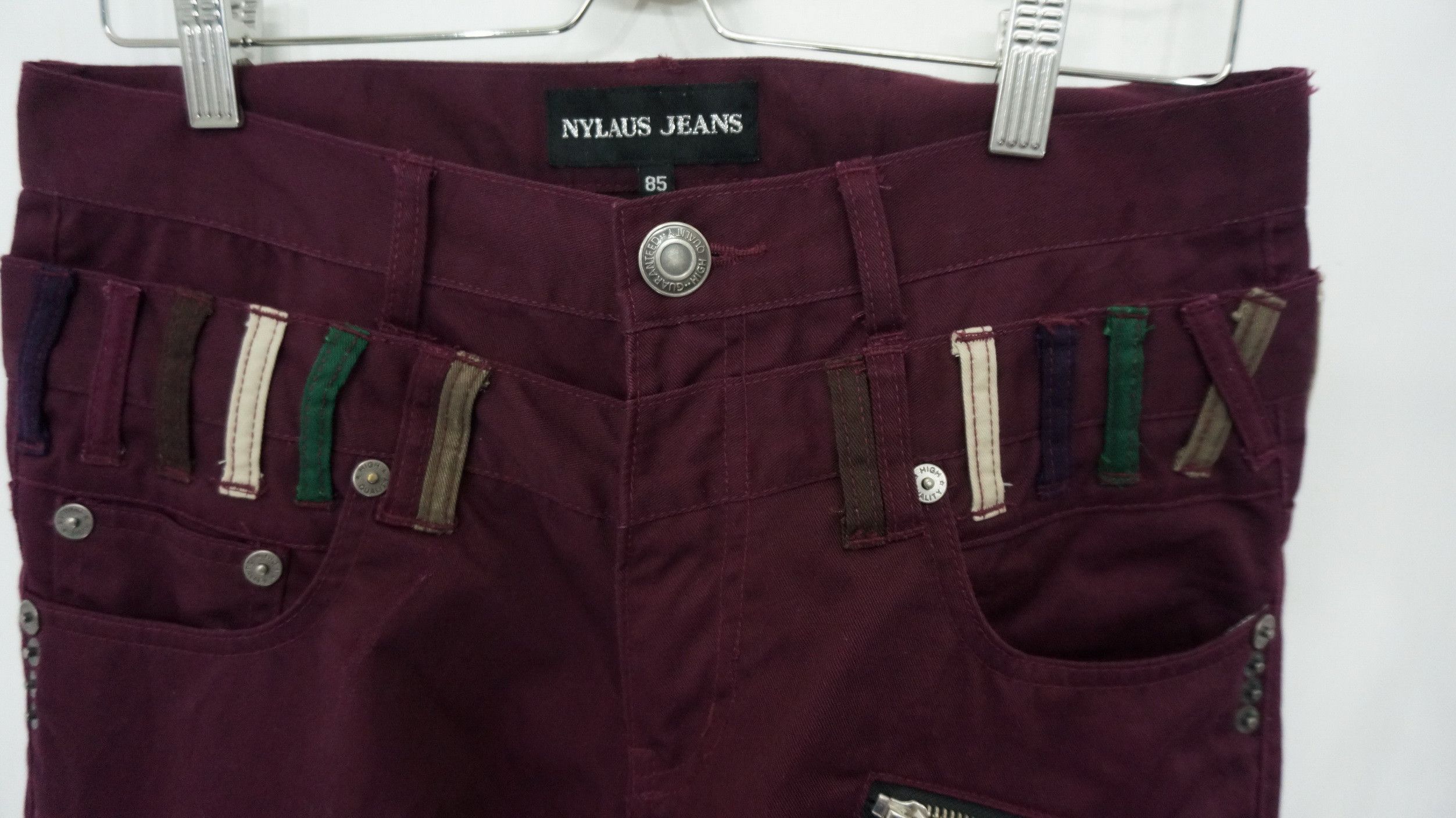 Japanese Brand 🔥 NYLAUS Double Waist Skinny Shirring Leg Pants Size US 32 / EU 48 - 11 Thumbnail