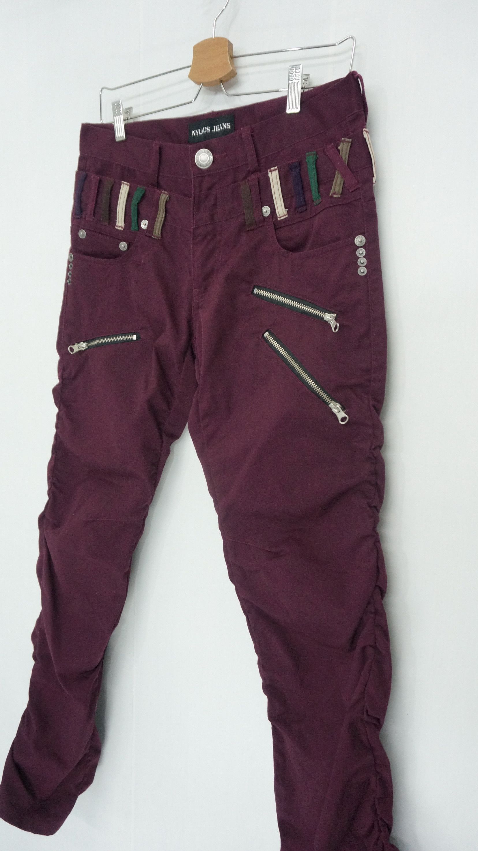 Japanese Brand 🔥 NYLAUS Double Waist Skinny Shirring Leg Pants Size US 32 / EU 48 - 3 Thumbnail