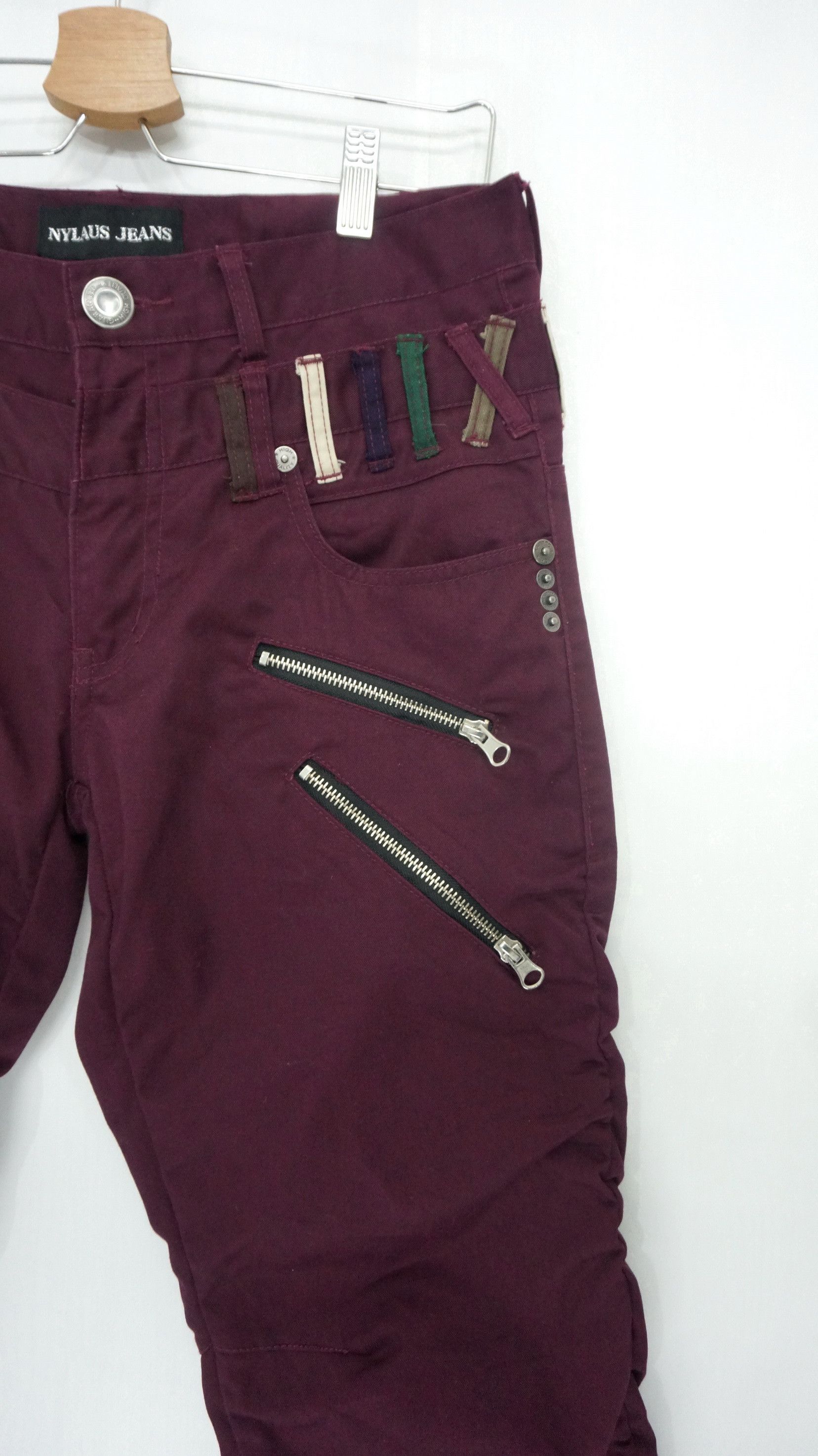 Japanese Brand 🔥 NYLAUS Double Waist Skinny Shirring Leg Pants Size US 32 / EU 48 - 4 Thumbnail