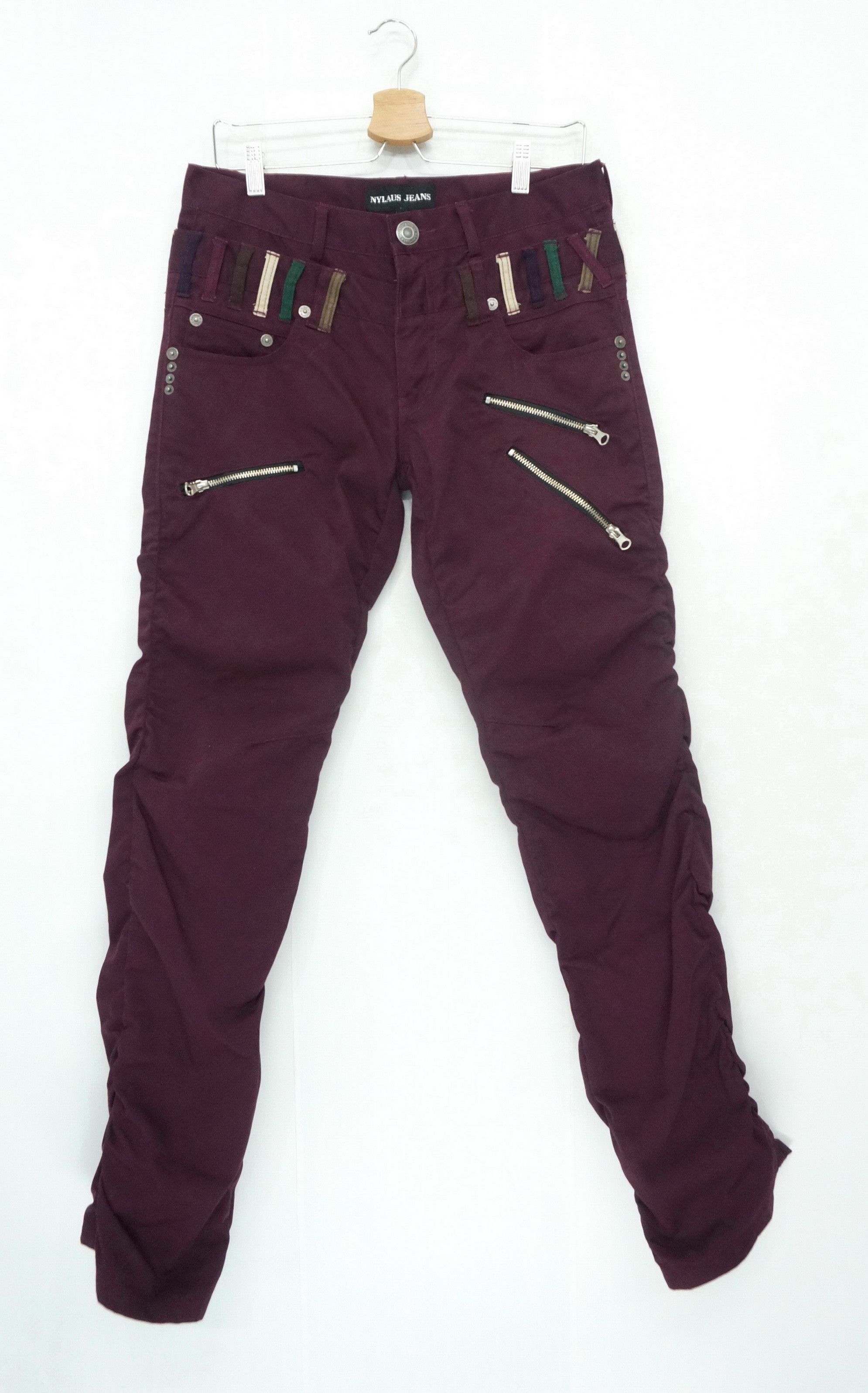 Japanese Brand 🔥 NYLAUS Double Waist Skinny Shirring Leg Pants Size US 32 / EU 48 - 1 Thumbnail