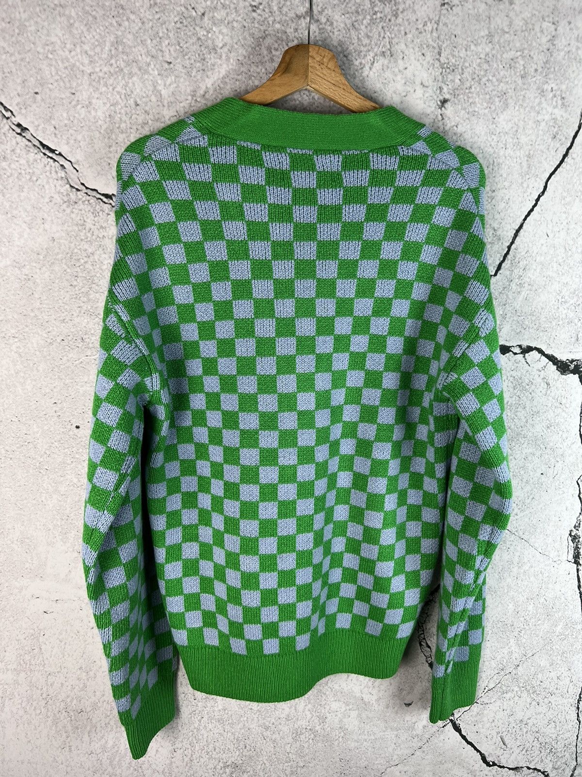 Japanese Brand Multicolor green pink checked cardigan sweater Size US M / EU 48-50 / 2 - 2 Thumbnail
