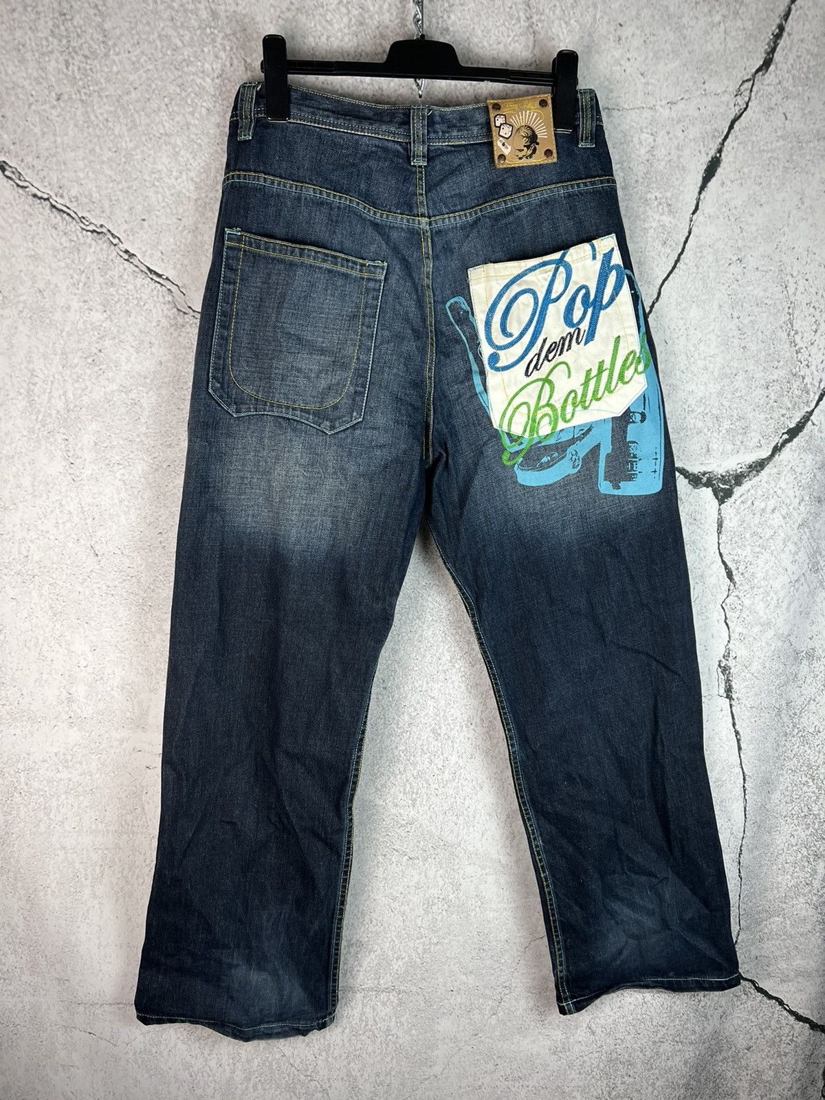 image of Vintage Johnny Blaze Pop Dem Bottles Boxy Denim Pants, Men's (Size 36)