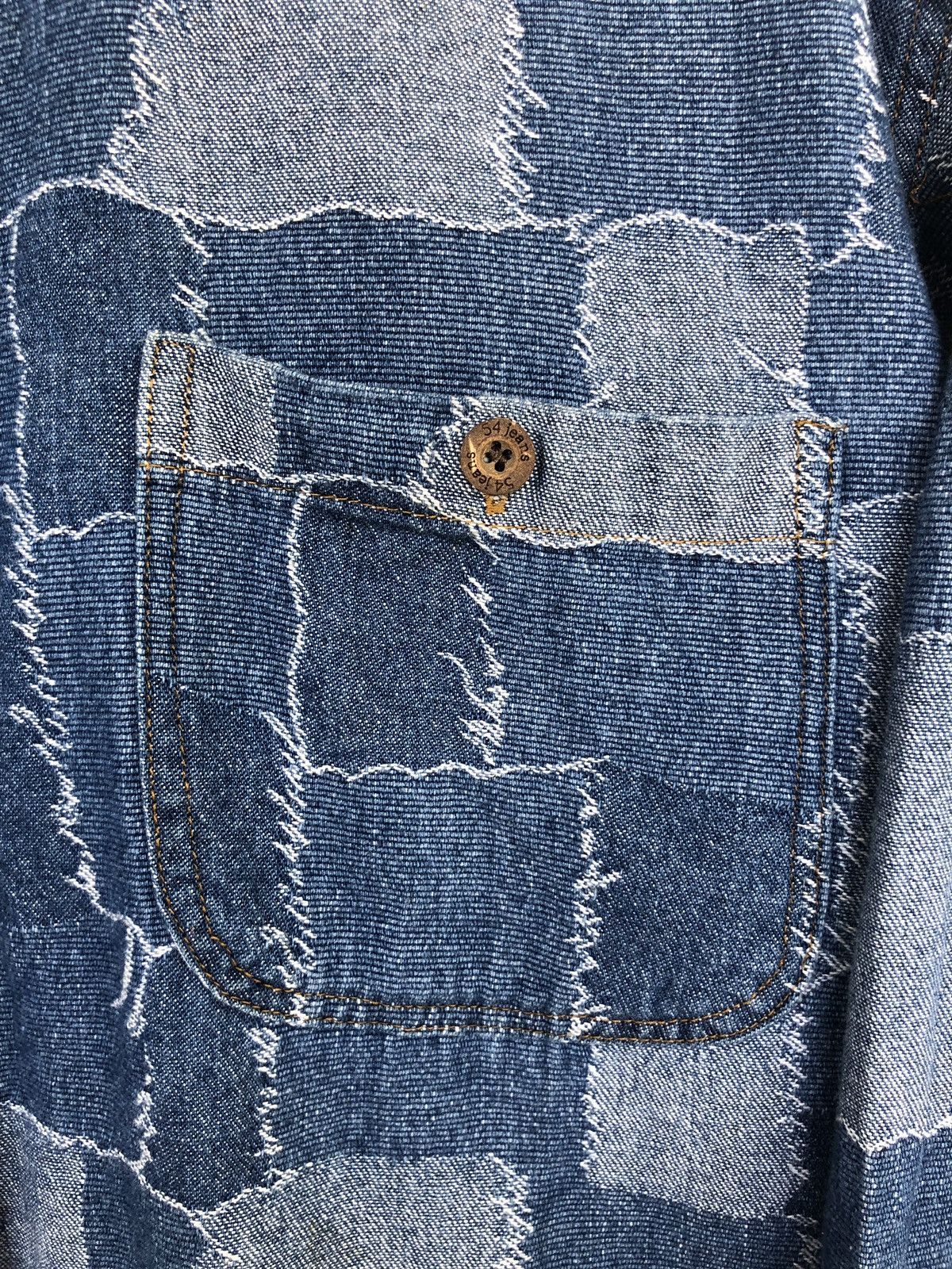 Indigo DOPE🔥🇯🇵 Indigo Patchwork Btn Shirt Kapital Visvim Size US M / EU 48-50 / 2 - 6 Thumbnail