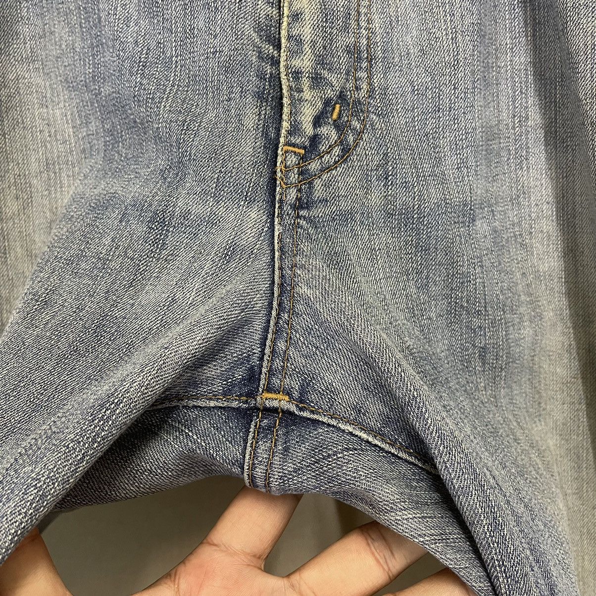 Edwin Vintage Edwin 503 Regular Distressed Faded Light Blue Jeans Size US 34 / EU 50 - 6 Thumbnail