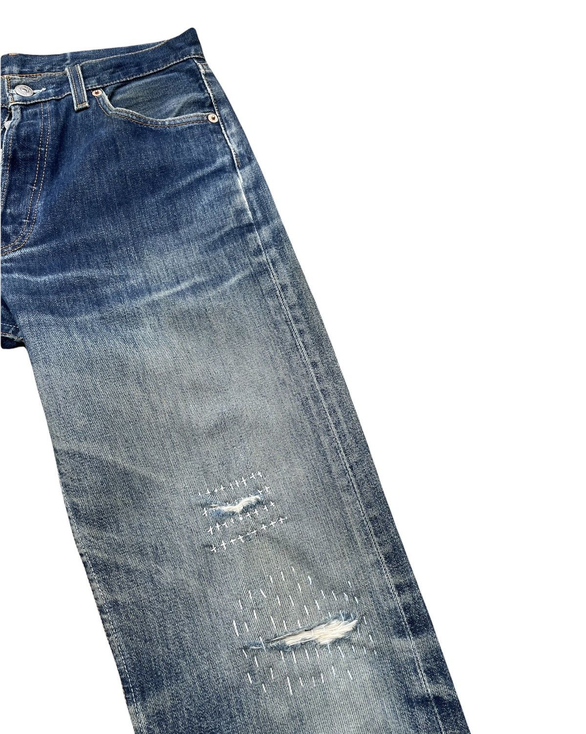 Levi's Levi’s 501 e Vintage 1998 Usa Aging Distressed Rework Denim Size US 30 / EU 46 - 7 Thumbnail