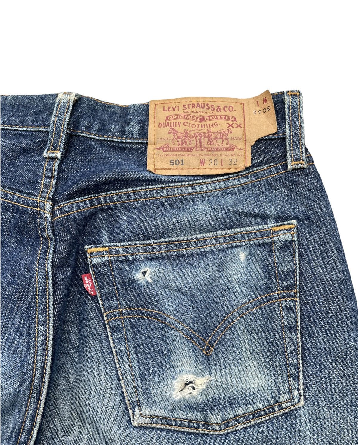Levi's Levi’s 501 e Vintage 1998 Usa Aging Distressed Rework Denim Size US 30 / EU 46 - 17 Thumbnail