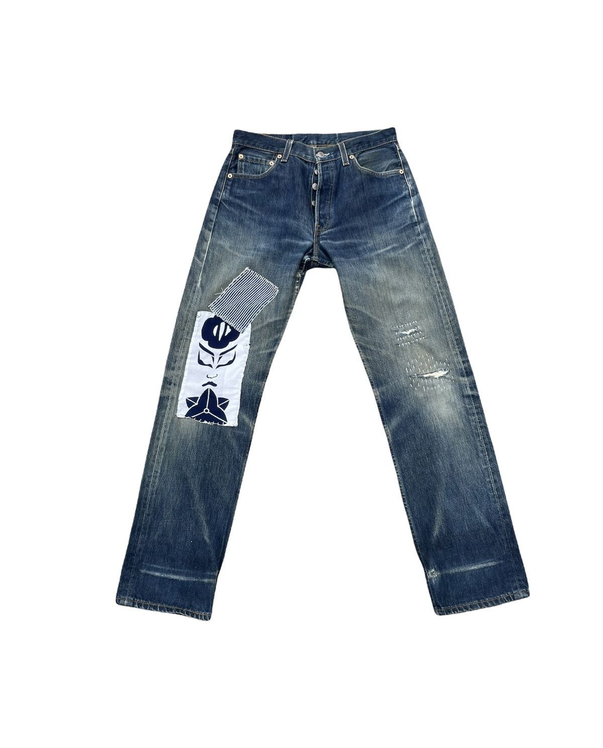Levi's Levi’s 501 e Vintage 1998 Usa Aging Distressed Rework Denim Size US 30 / EU 46 - 1 Thumbnail