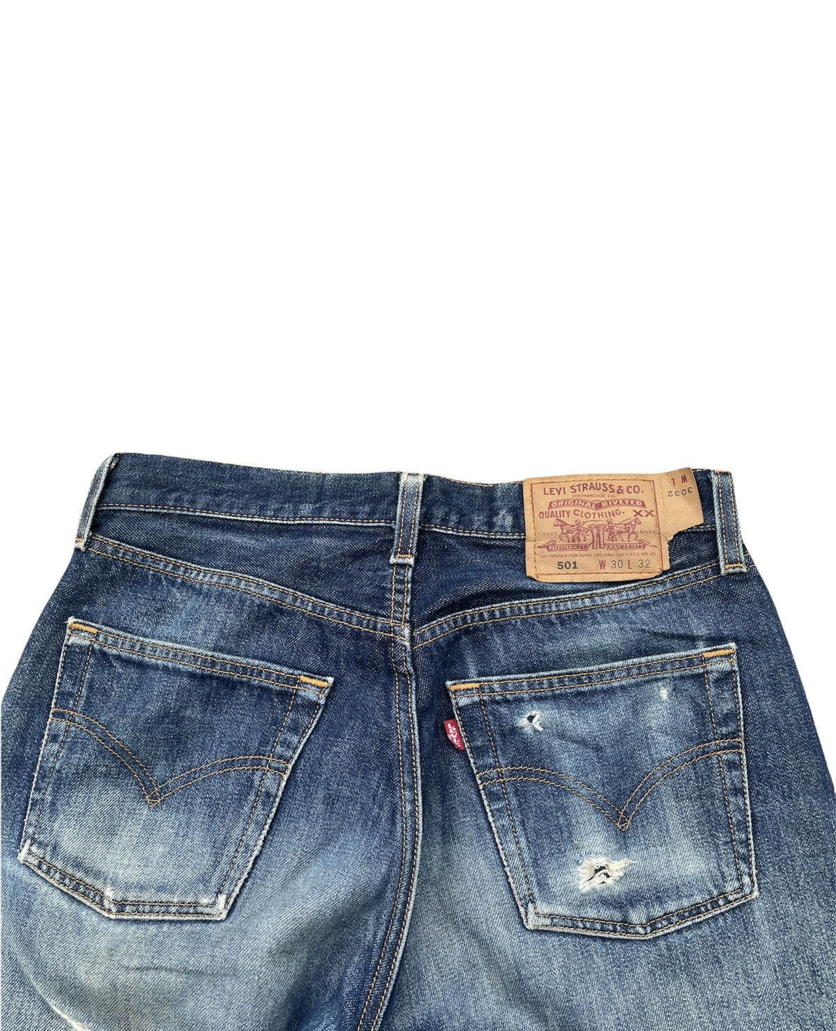 Levi's Levi’s 501 e Vintage 1998 Usa Aging Distressed Rework Denim Size US 30 / EU 46 - 16 Thumbnail