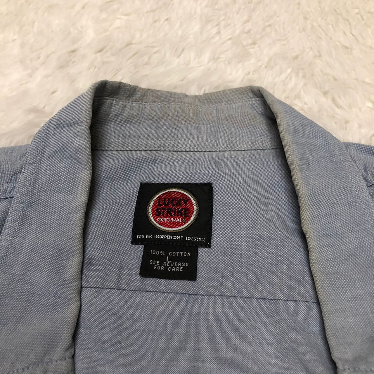 Japanese Brand Vintage Lucky Strike Pocket Button Down Shirt Size US L / EU 52-54 / 3 - 8 Thumbnail