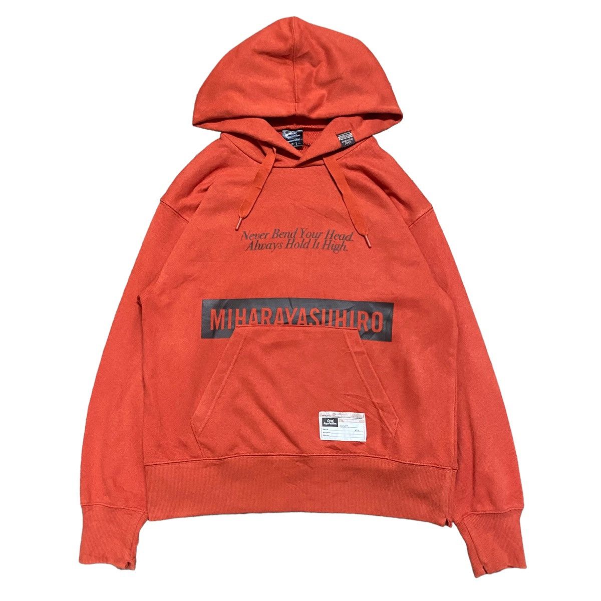 image of Miharayasuhiro Hoodie in Orange Red, Men's (Size Small)