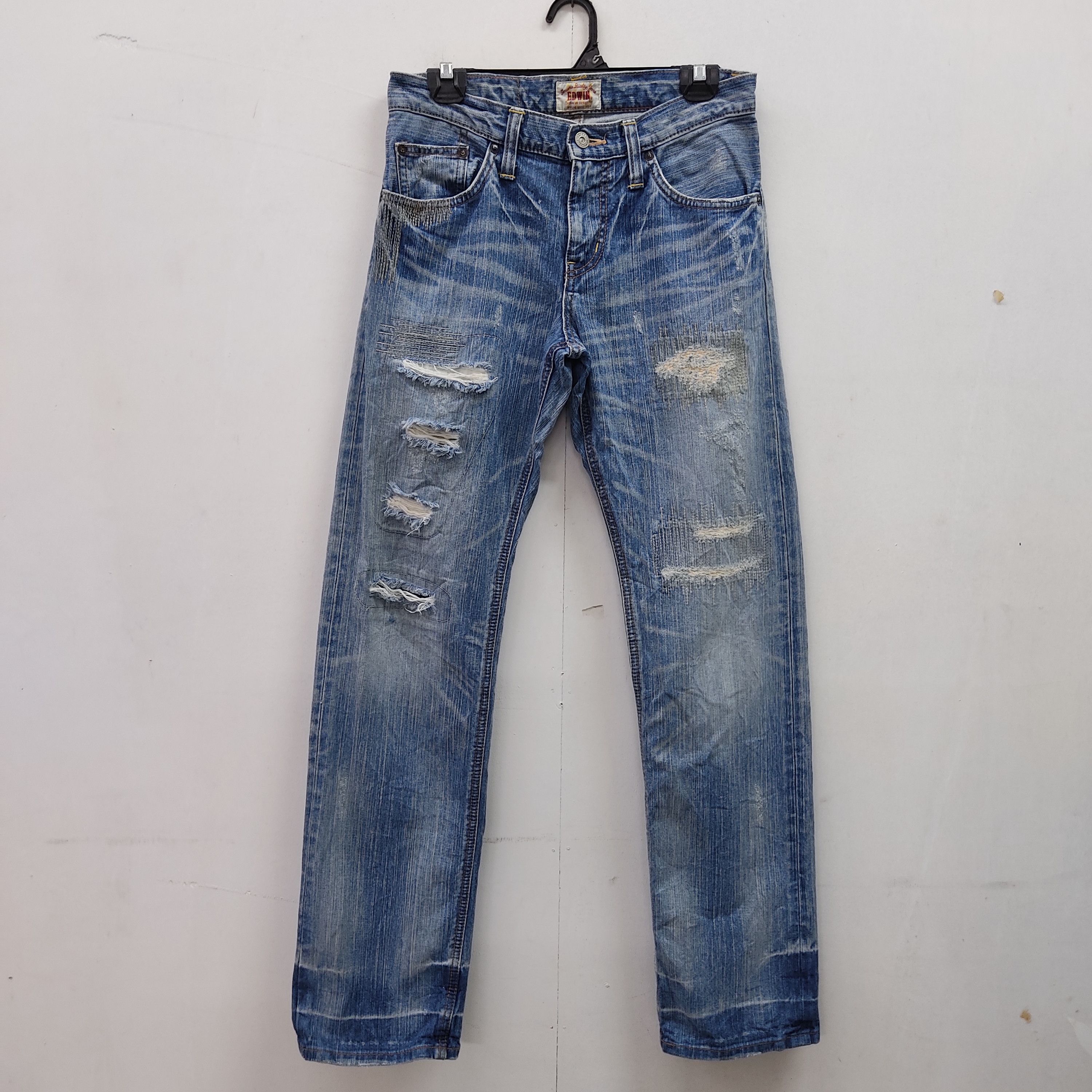 image of Distressed Denim x Edwin Distressed Jeans in Blue, Men's (Size 30)