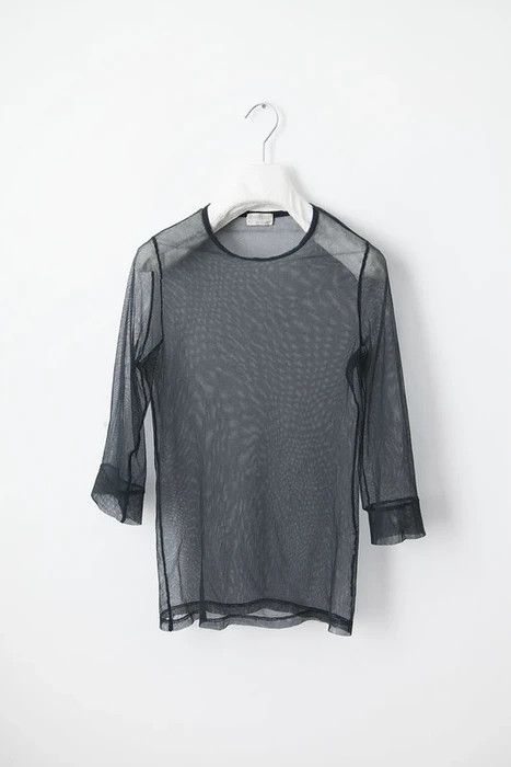 image of Helmut Lang Vintage Mesh -Shirt in Black, Women's (Size XS)