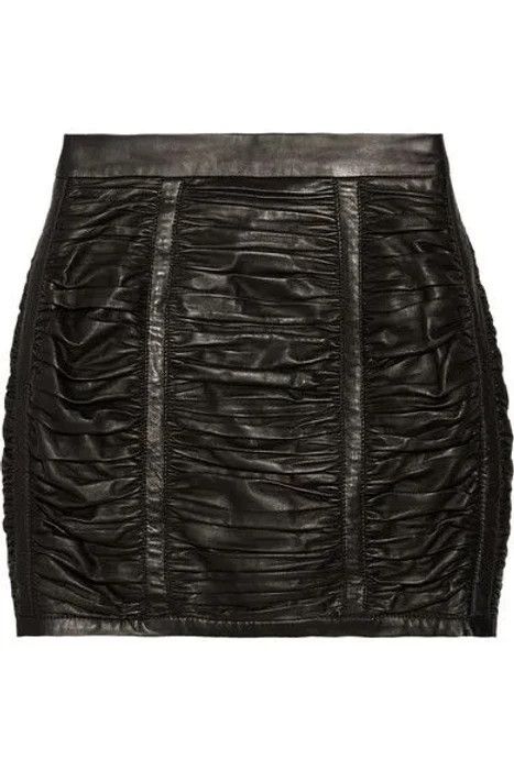 Balmain 2010 ruched leather mini skirt Size 25" / US 0 / IT 36 - 8 Thumbnail